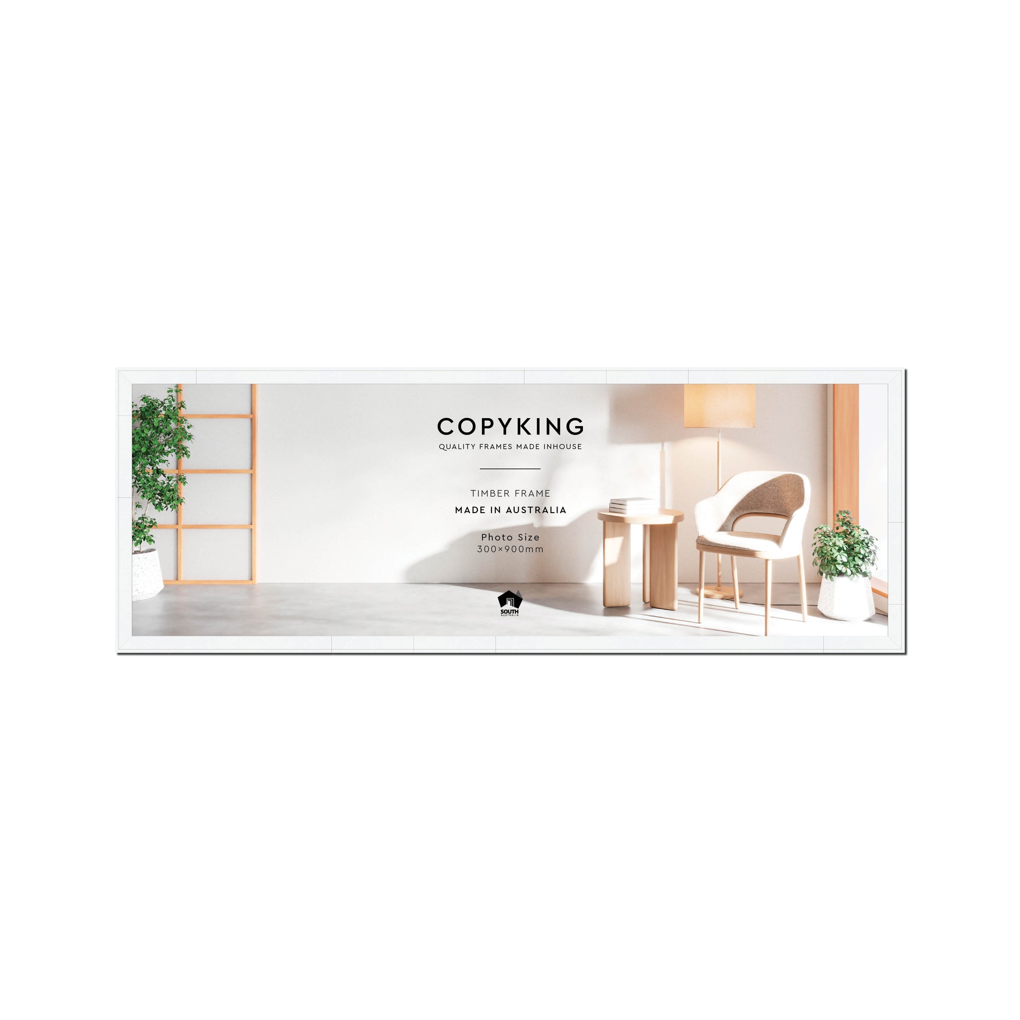 Duet White 20mm Wood Panoramic Photo Frame - 30cm x 90cm