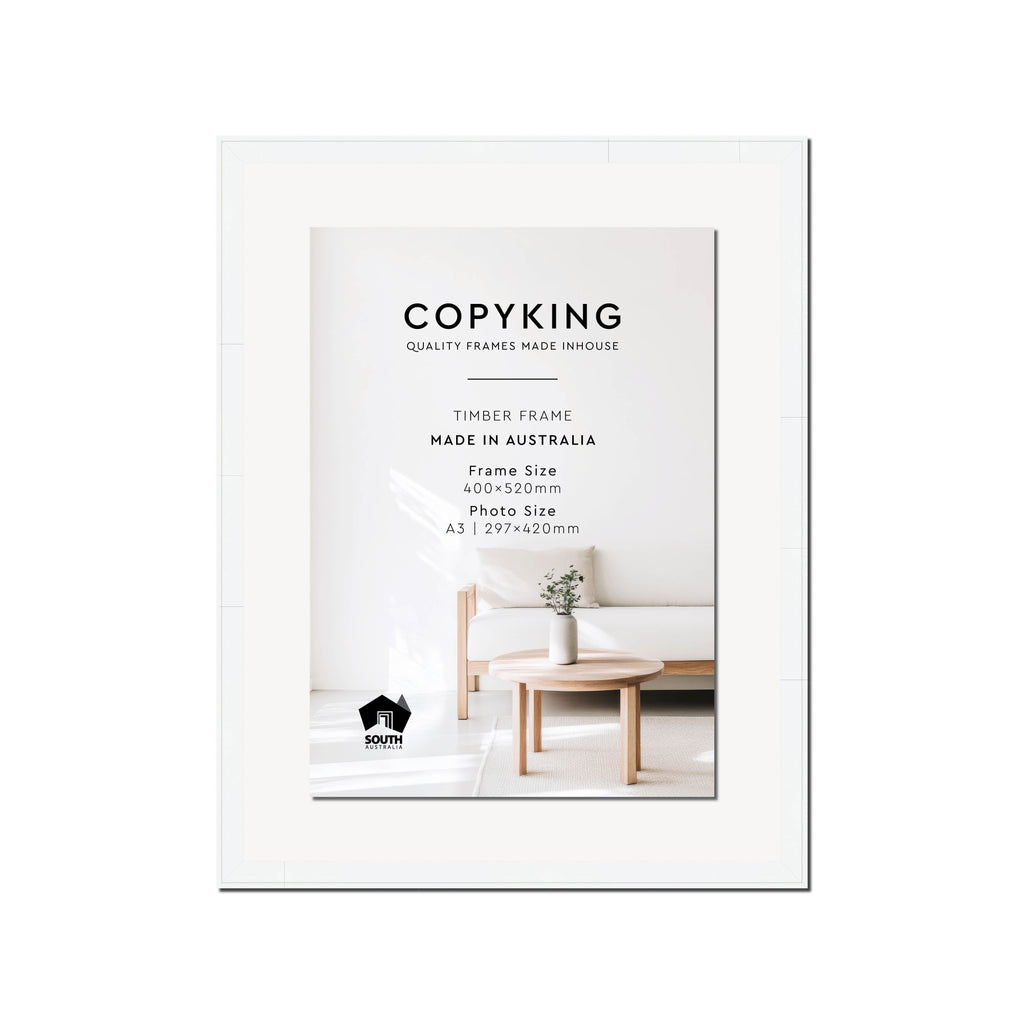 Duet White 20mm Wood Certificate Frame - 400mm x 520mm - 1 Certificates (A3)