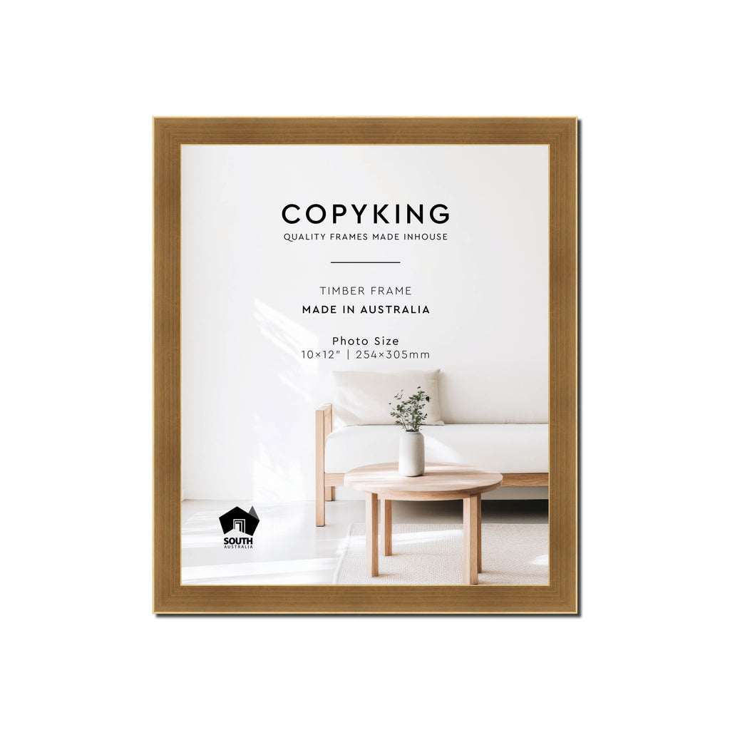 Gold 20mm Wood Photo Frame - 10" x 12" (254mm x 305mm)
