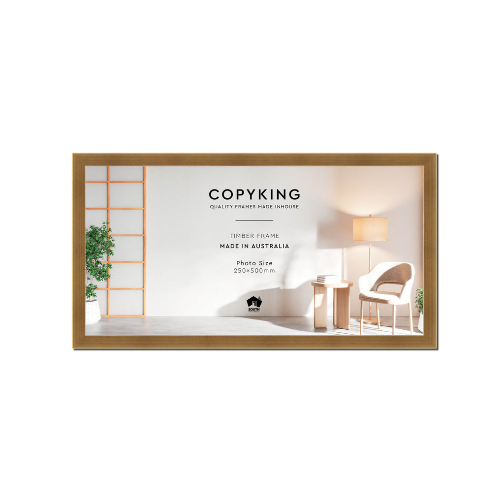 Gold 20mm Wood Panoramic Photo Frame - 25cm x 50cm