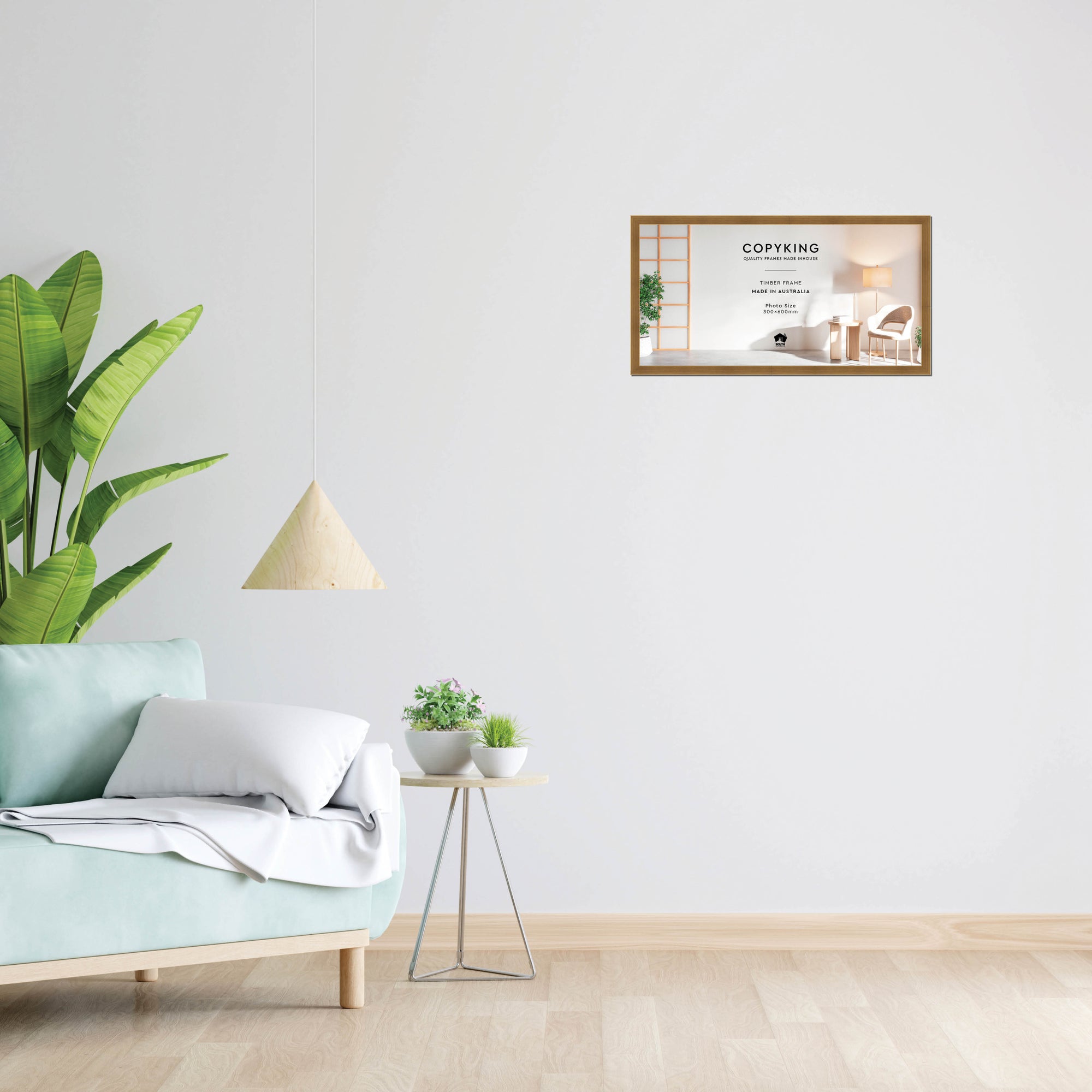 Gold 20mm Wood Panoramic Photo Frame - 30cm x 60cm