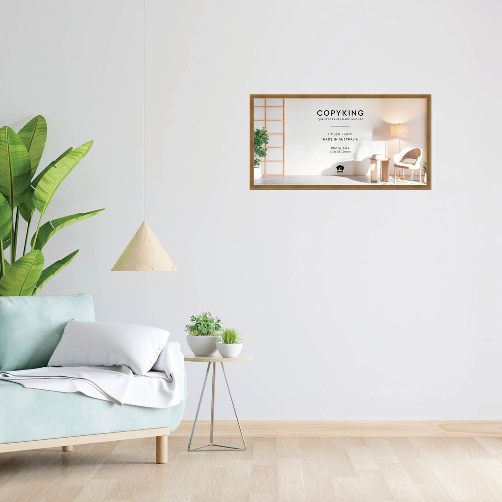 Gold 20mm Wood Panoramic Photo Frame - 40cm x 80cm