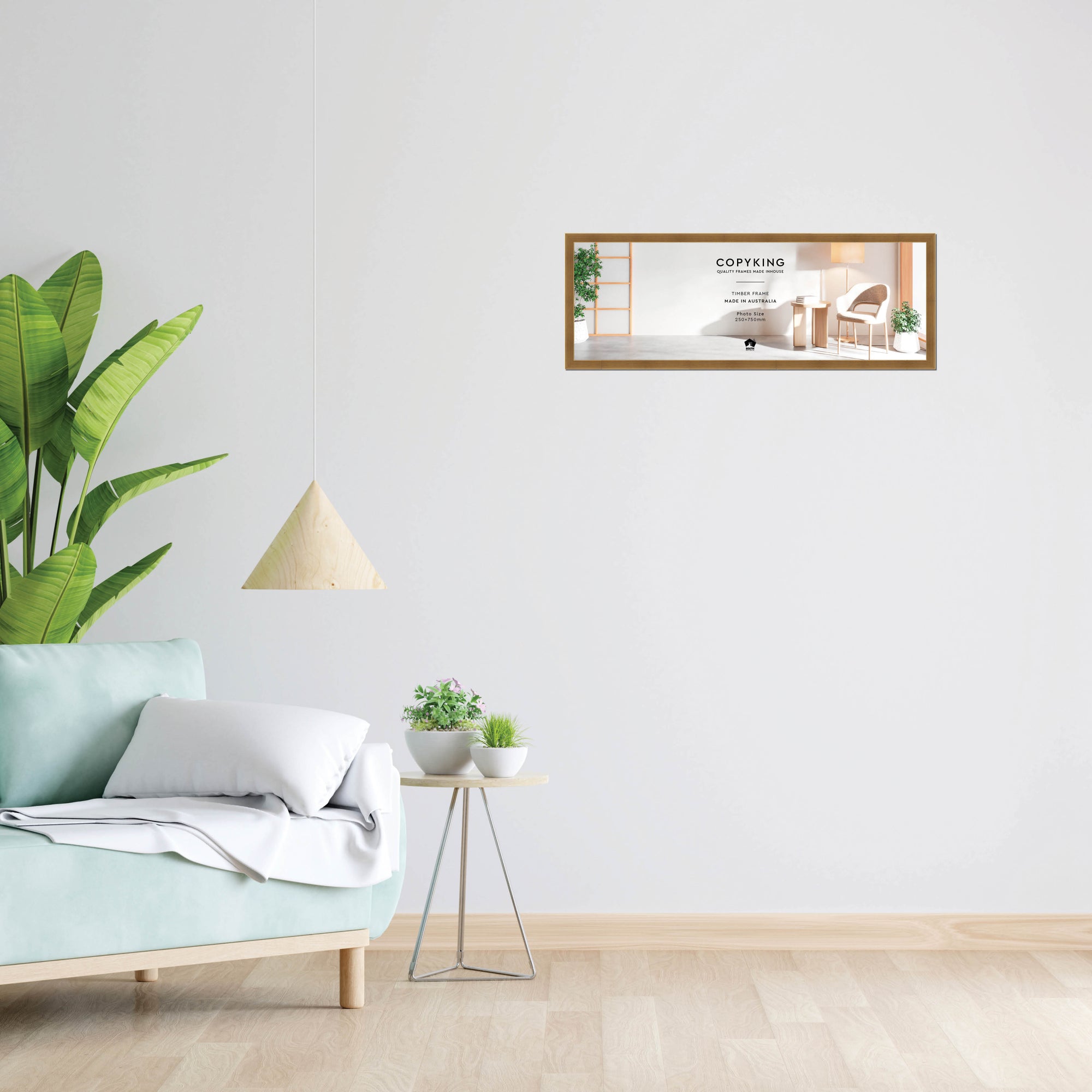 Gold 20mm Wood Panoramic Photo Frame - 25cm x 75cm