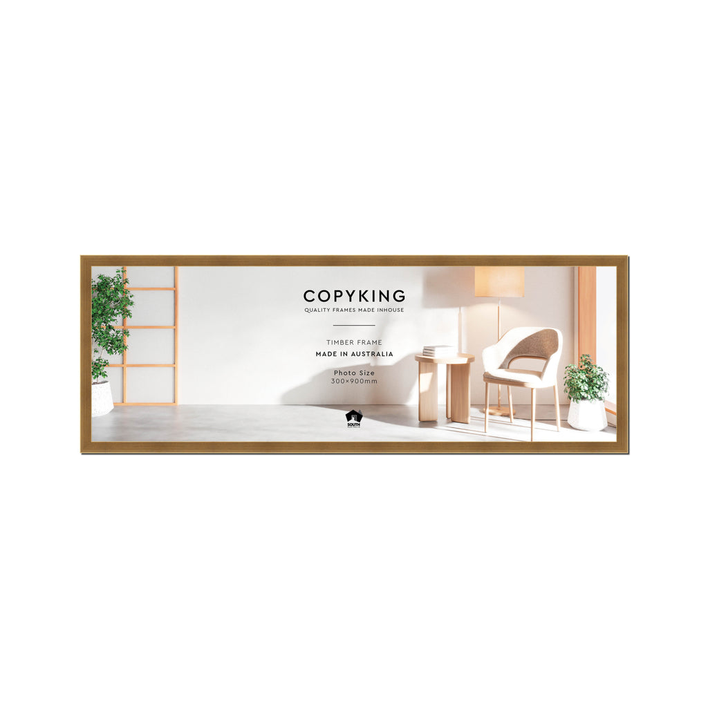 Gold 20mm Wood Panoramic Photo Frame - 30cm x 90cm – Copyking