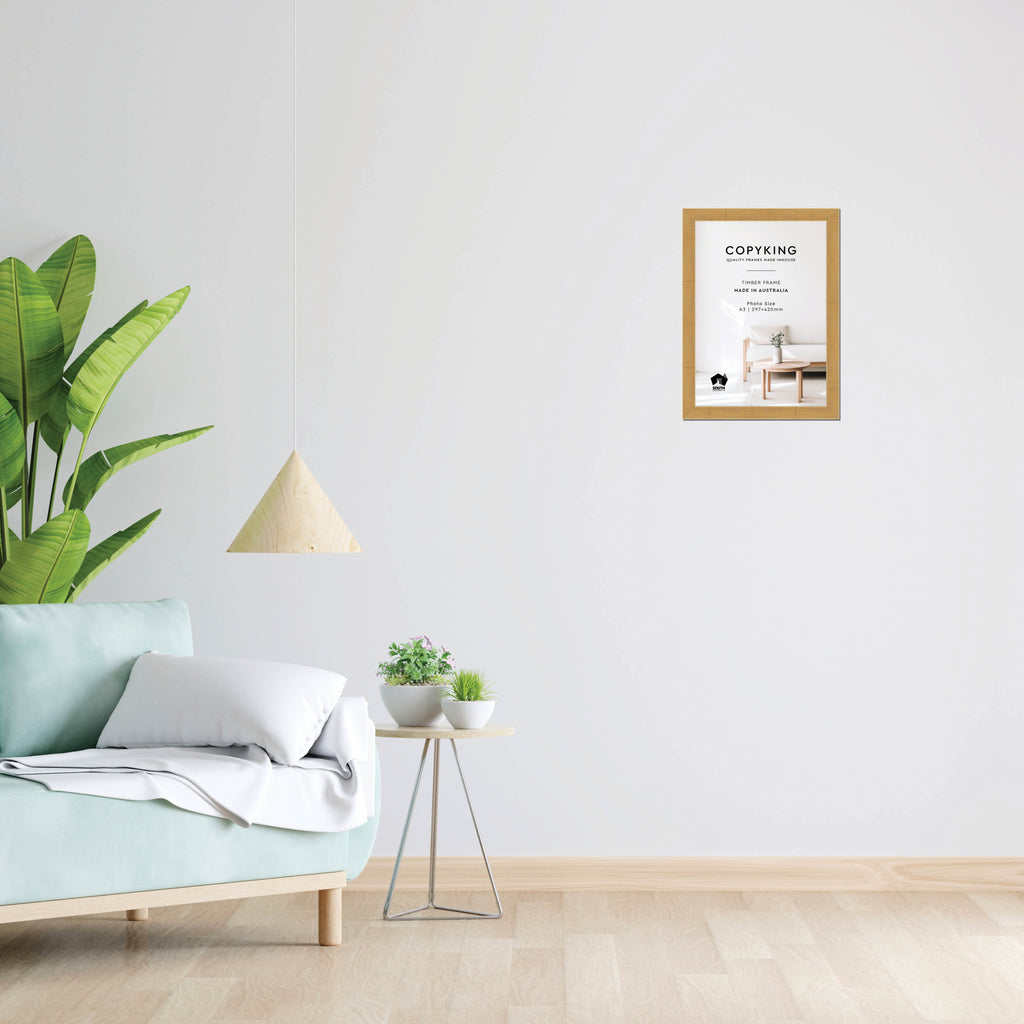 Gold 30mm Wood Poster Frame - A3 (297mm x 420mm)