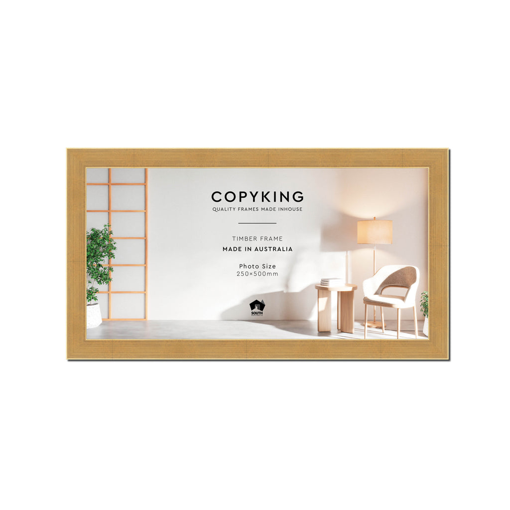 Gold 30mm Wood Panoramic Photo Frame - 25cm x 50cm