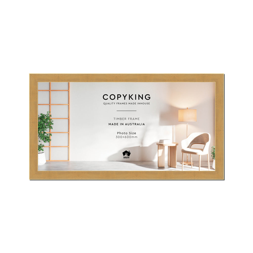 Gold 30mm Wood Panoramic Photo Frame - 30cm x 60cm – Copyking
