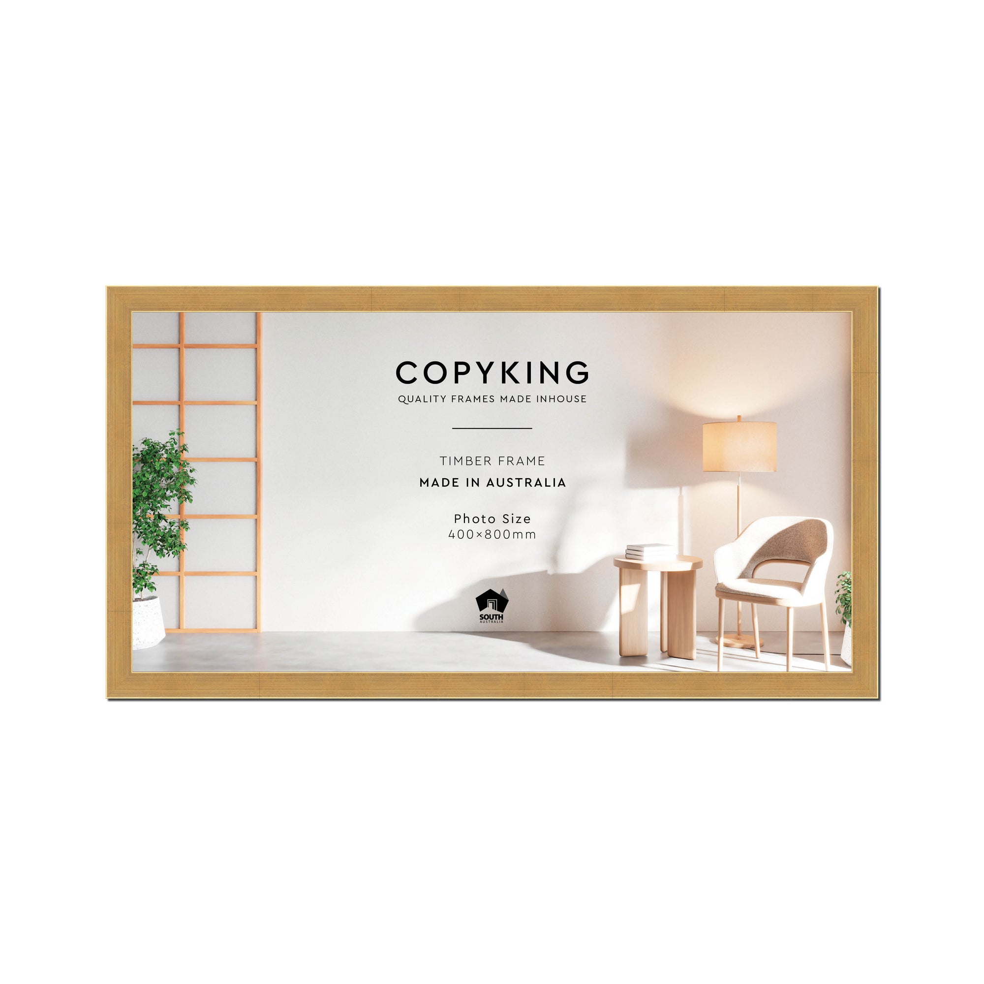 Gold 30mm Wood Panoramic Photo Frame - 40cm x 80cm