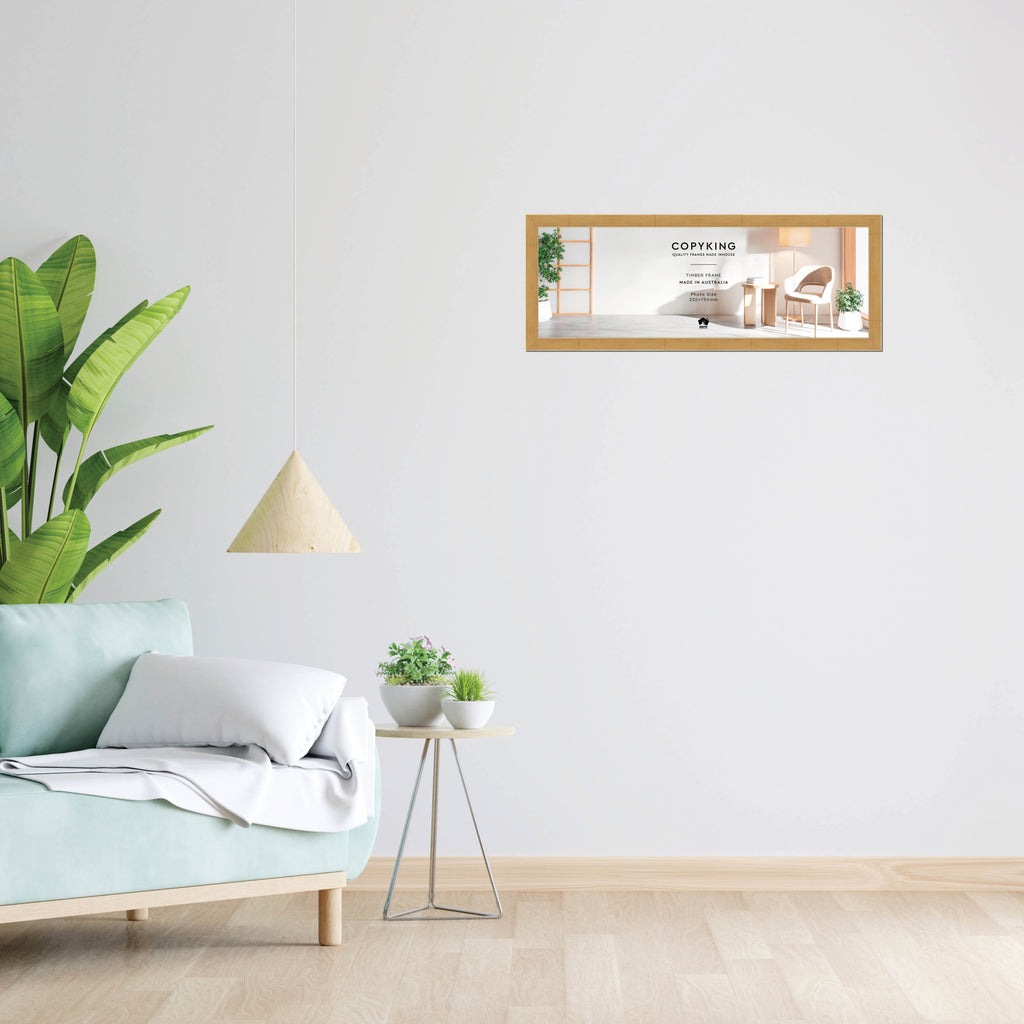 Gold 30mm Wood Panoramic Photo Frame - 25cm x 75cm