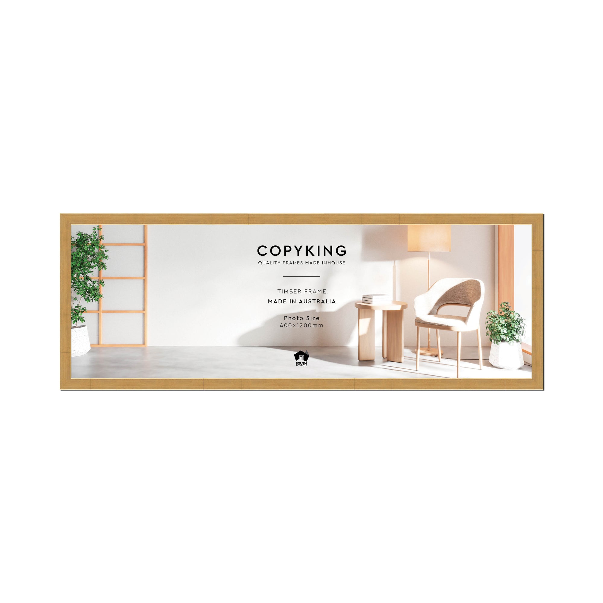 Gold 30mm Wood Panoramic Photo Frame - 40cm x 120cm