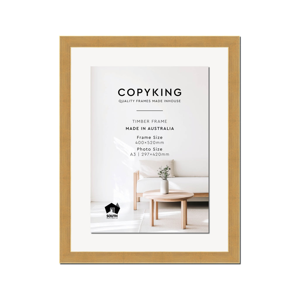 Gold 30mm Wood Certificate Frame - 400mm x 520mm - 1 Certificates (A3)