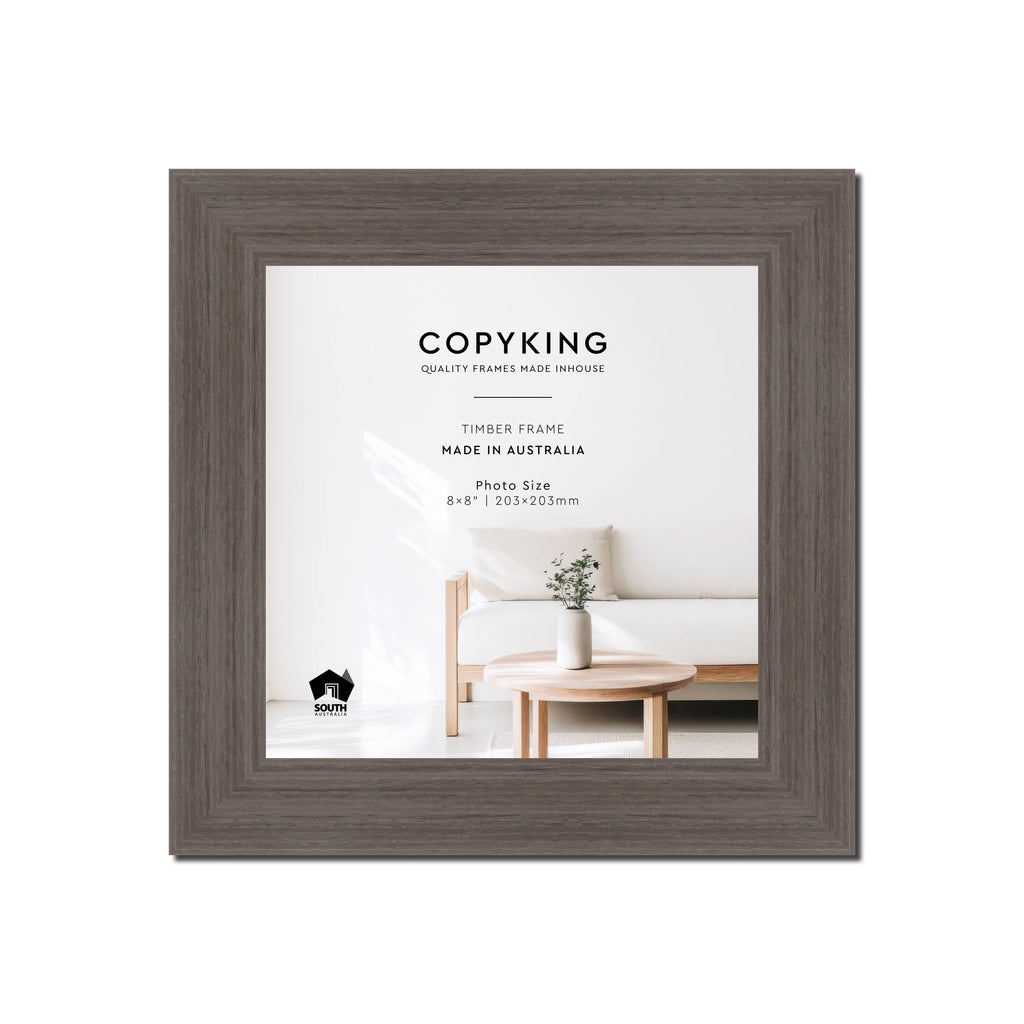 Grove Anthracite 40mm Wood Square Photo Frame - 8" x 8" (203mm x 203mm)
