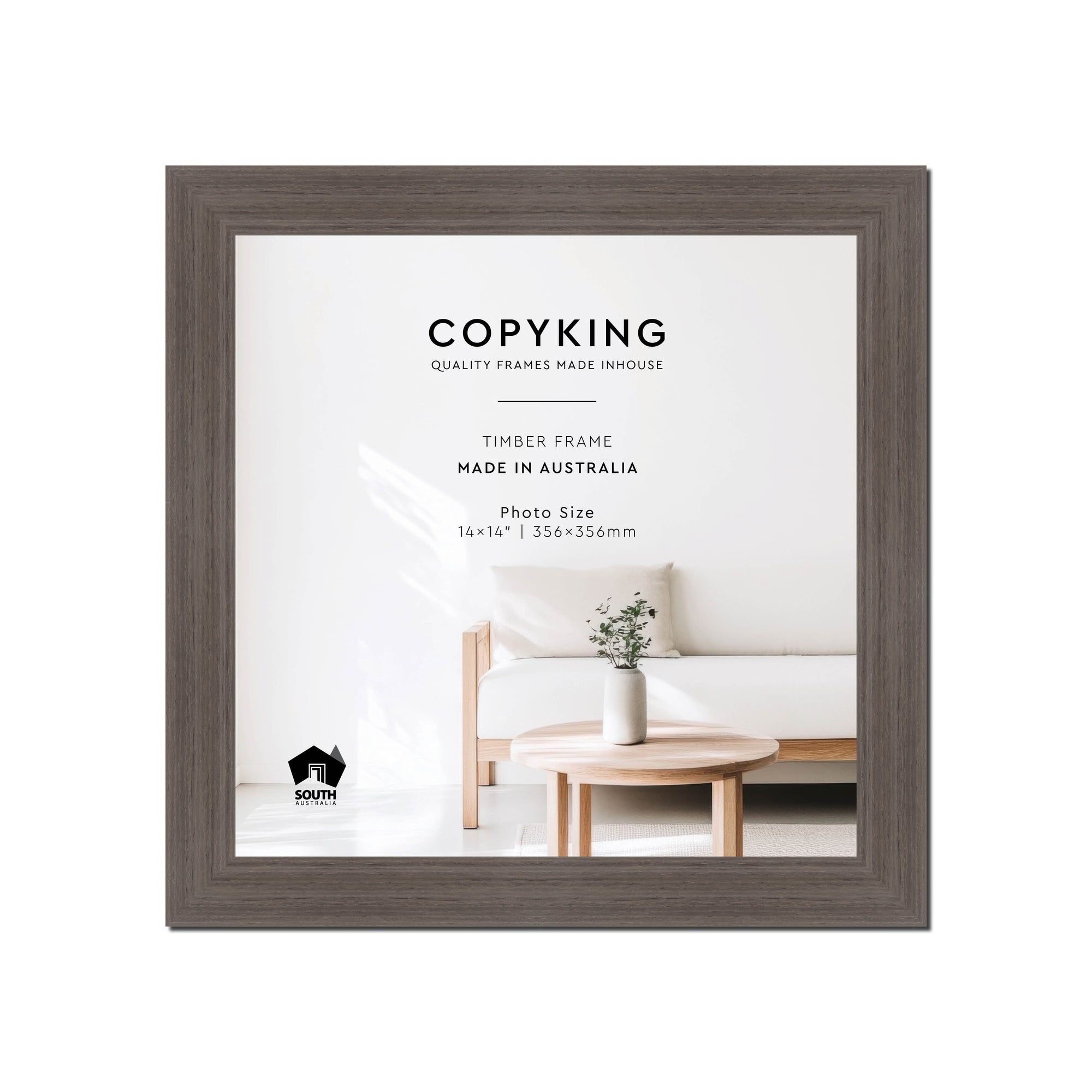 Grove Anthracite 40mm Wood Square Photo Frame - 14" x 14" (356mm x 356mm)
