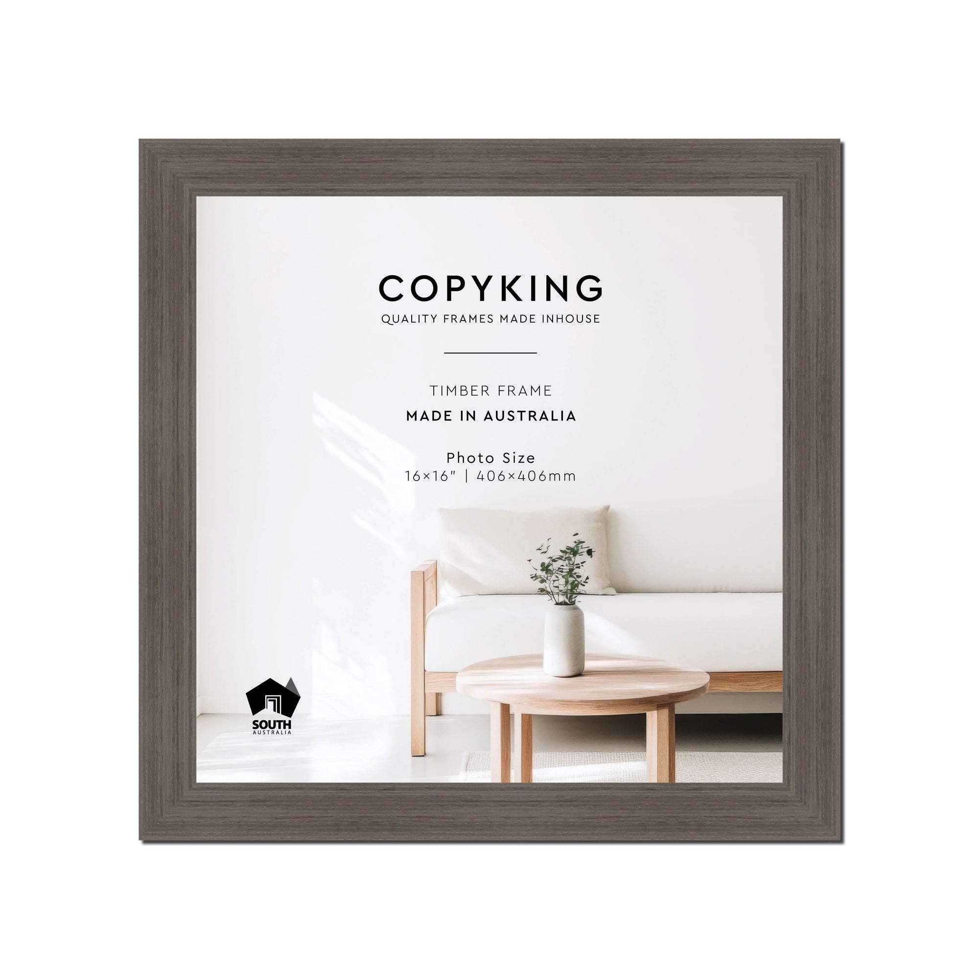 Grove Anthracite 40mm Wood Square Photo Frame - 16" x 16" (406mm x 406mm)