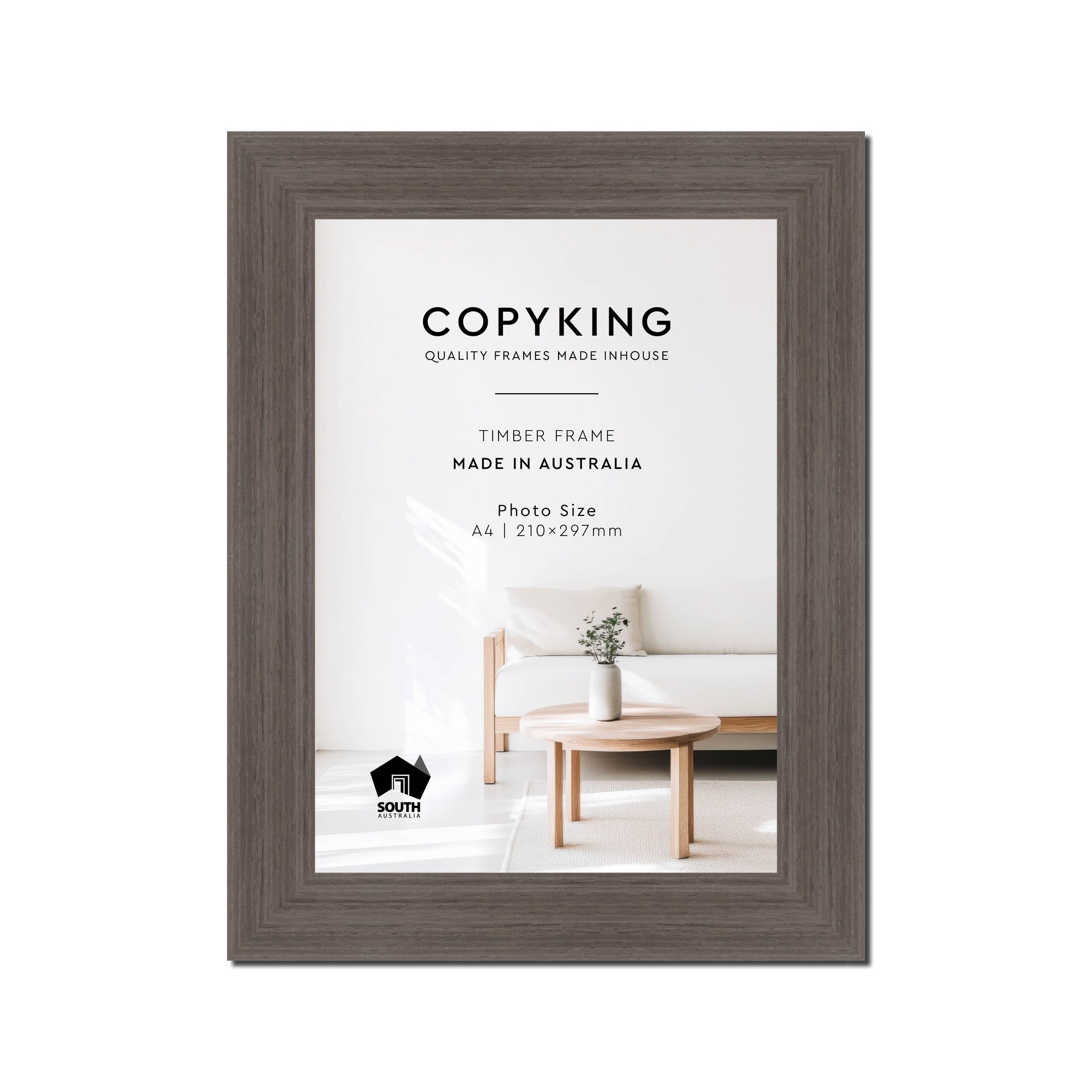 Grove Anthracite 40mm Wood Poster Frame - A4 (210mm x 297mm)