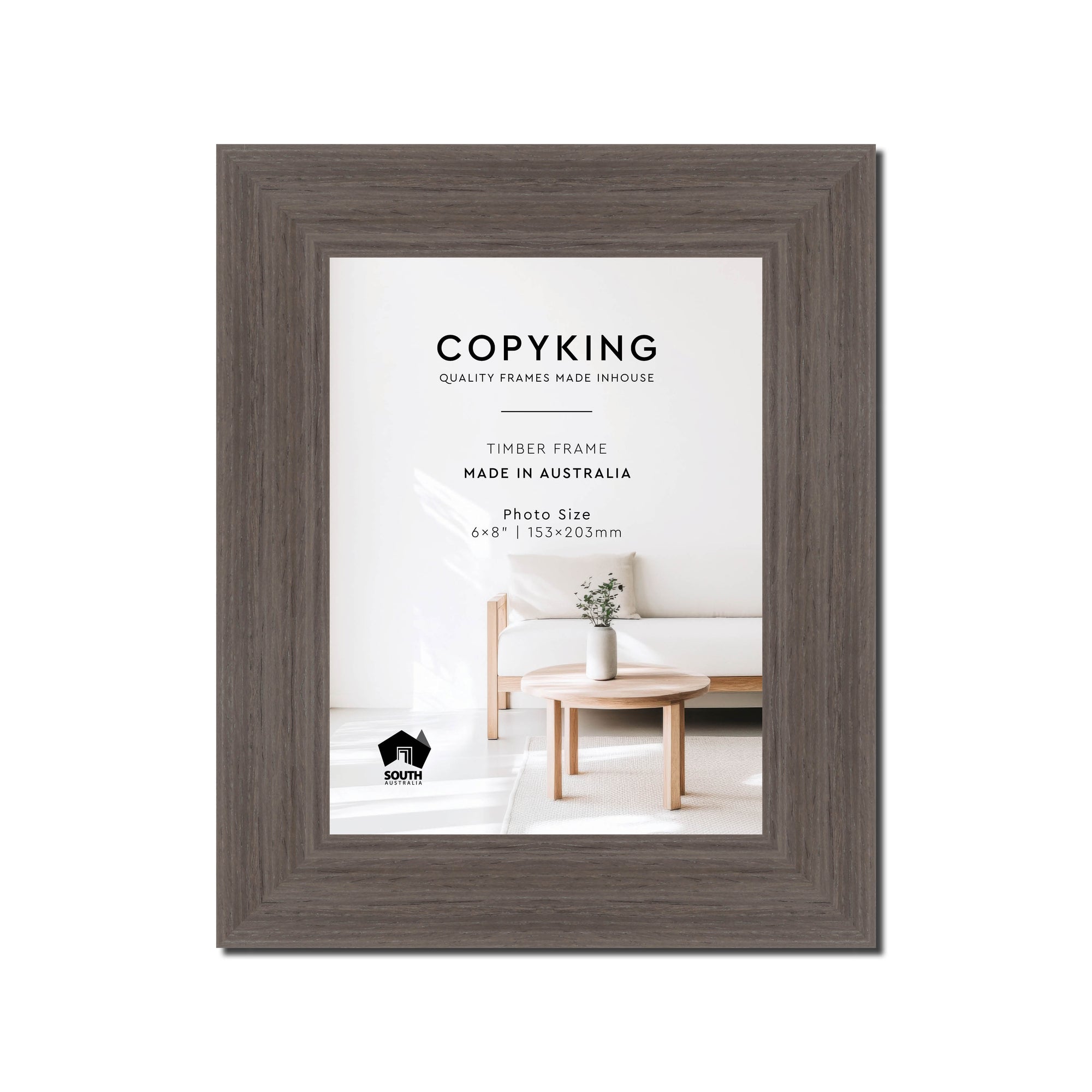 Grove Anthracite 40mm Wood Photo Frame - 6" x 8" (153mm x 203mm)