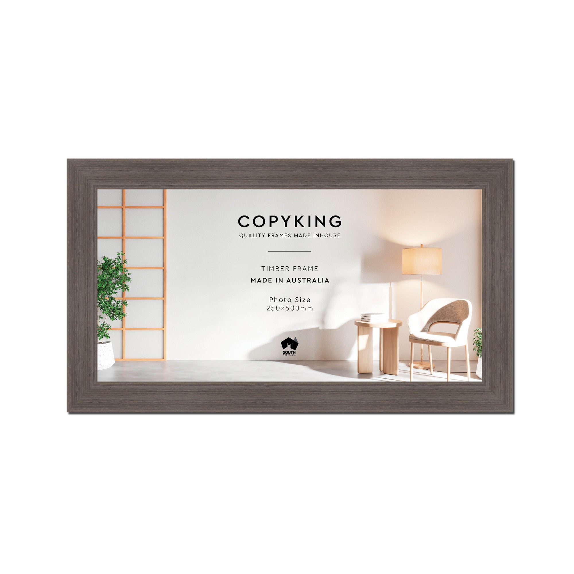Grove Anthracite 40mm Wood Panoramic Photo Frame - 25cm x 50cm