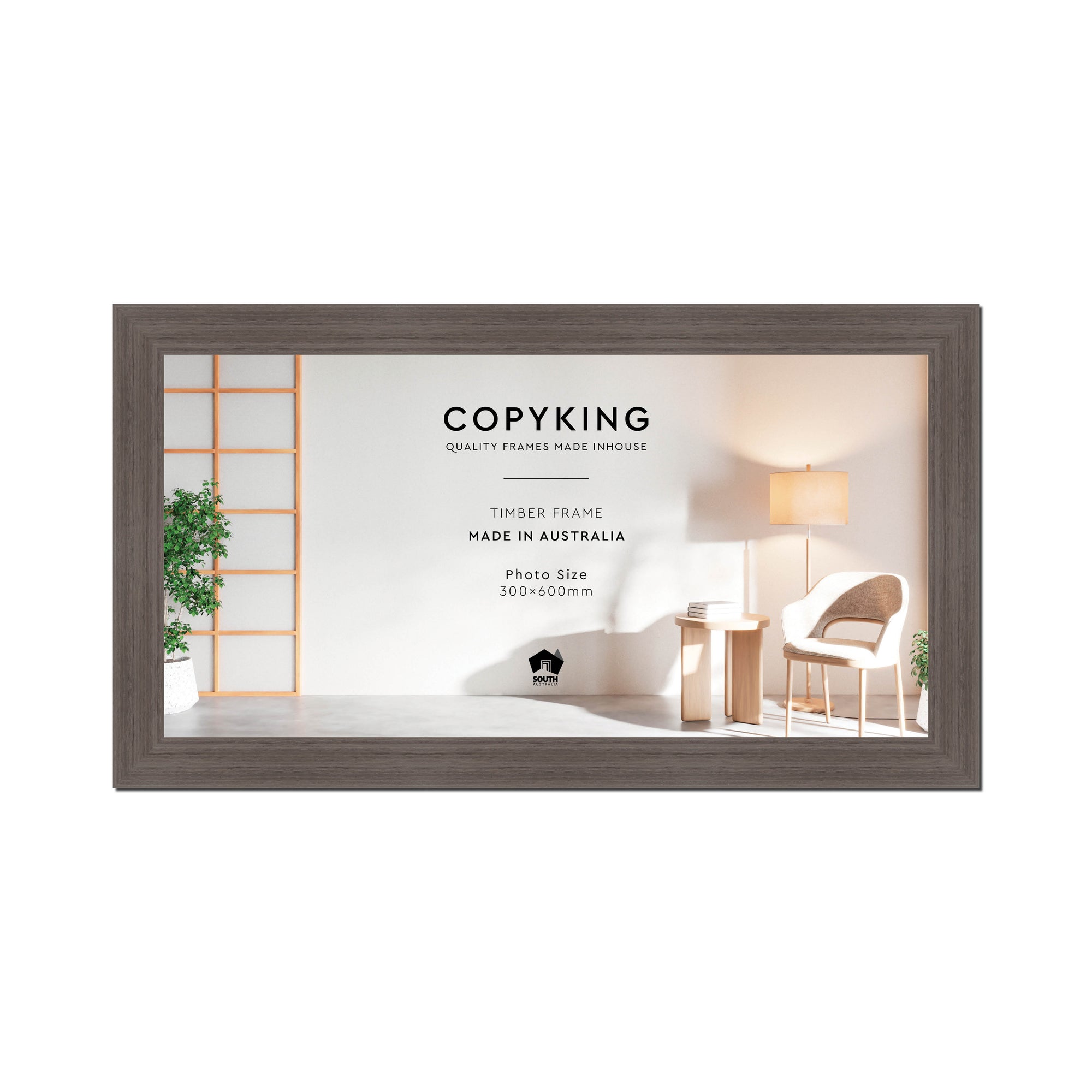 Grove Anthracite 40mm Wood Panoramic Photo Frame - 30cm x 60cm