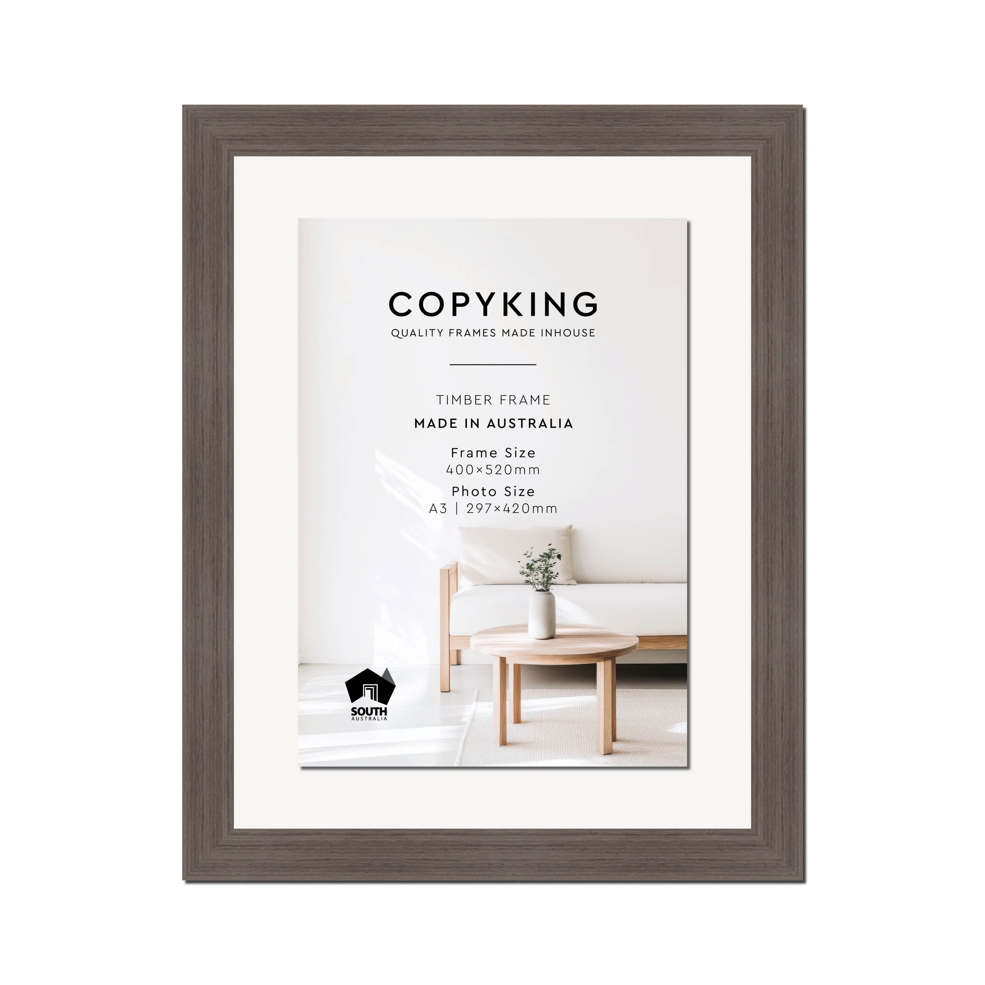 Grove Anthracite 40mm Wood Certificate Frame - 400mm x 520mm - 1 Certificates (A3)