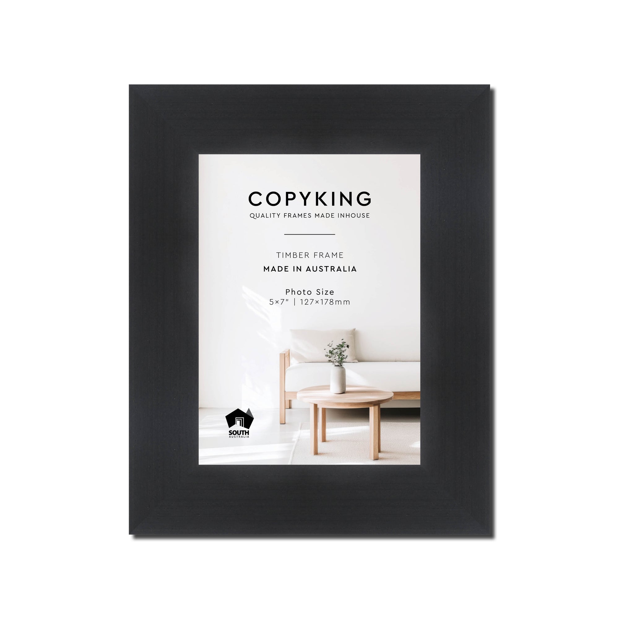 Grove Black 40mm Wood Photo Frame - 5" x 7" (127mm x 178mm)