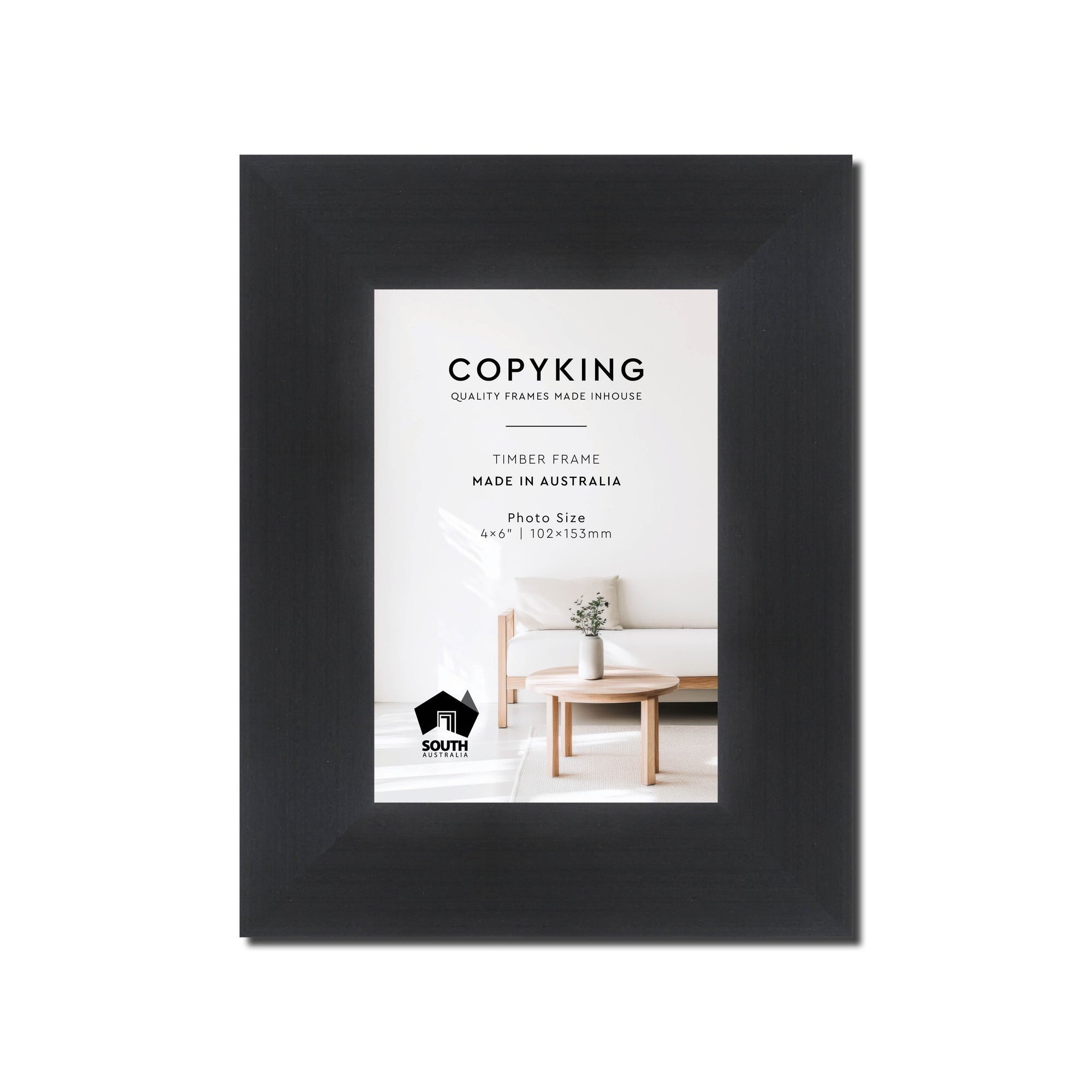 Grove Black 40mm Wood Photo Frame - 4" x 6" (102mm x 153mm)