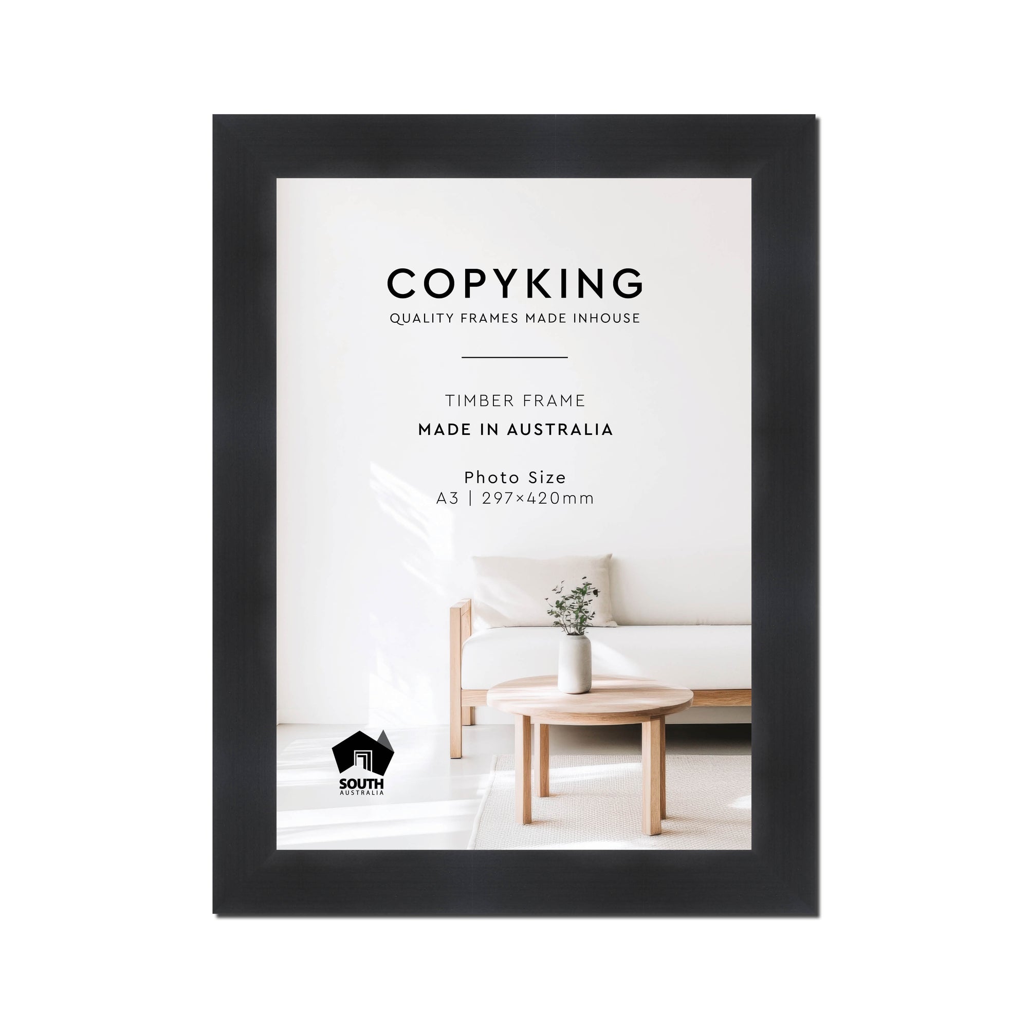 Grove Black 40mm Wood Poster Frame - A3 (297mm x 420mm)