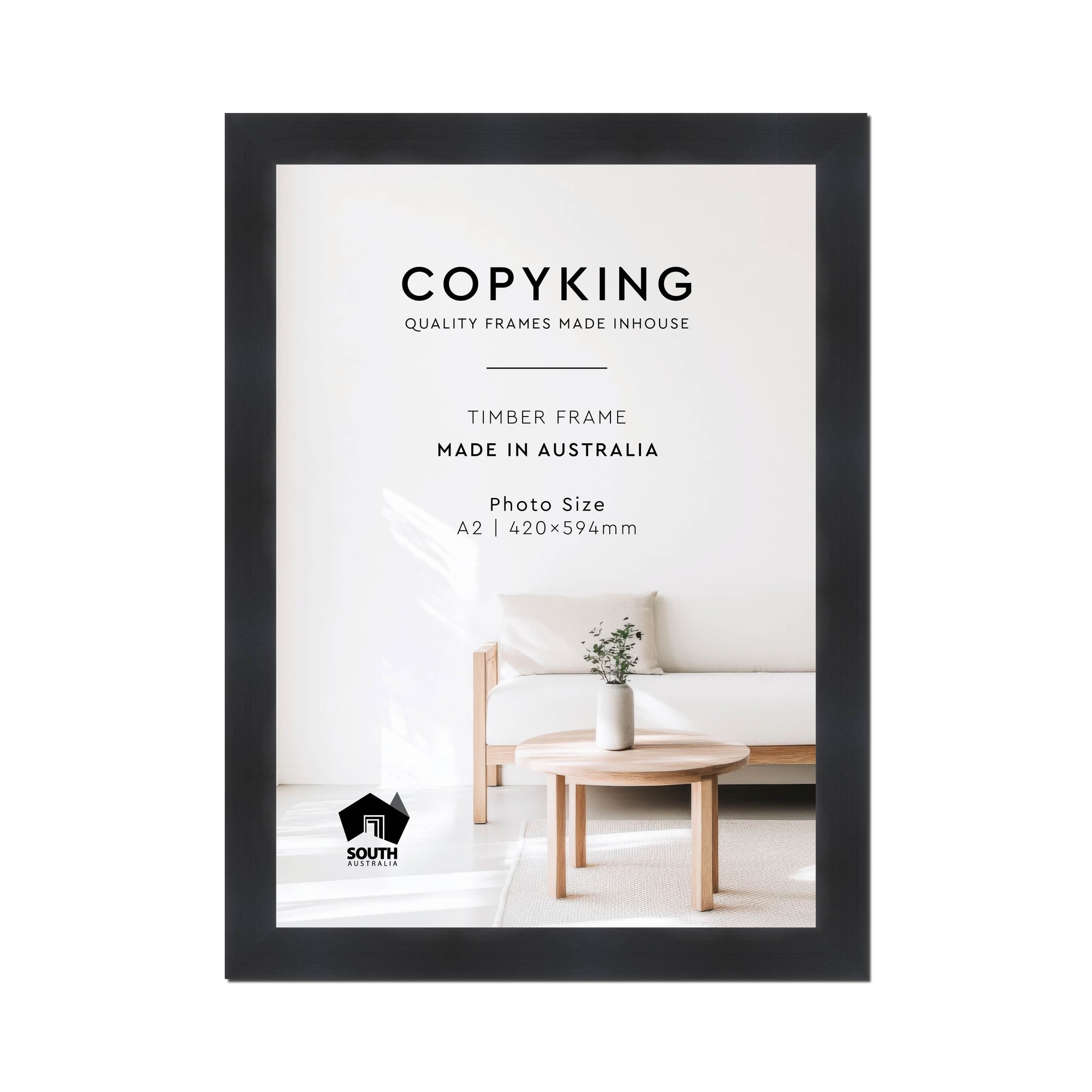 Grove Black 40mm Wood Poster Frame - A2 (420mm x 594mm)