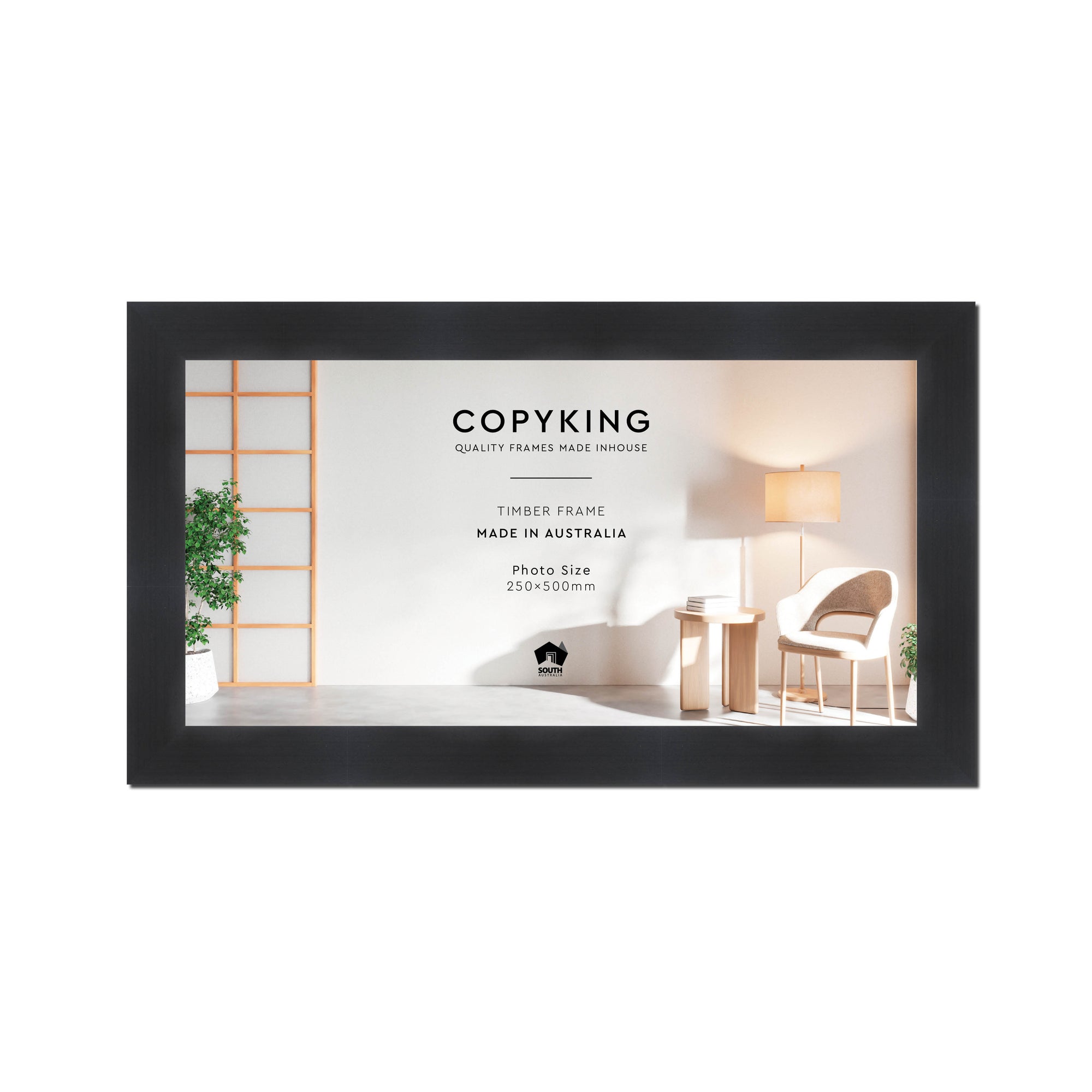 Grove Black 40mm Wood Panoramic Photo Frame - 25cm x 50cm