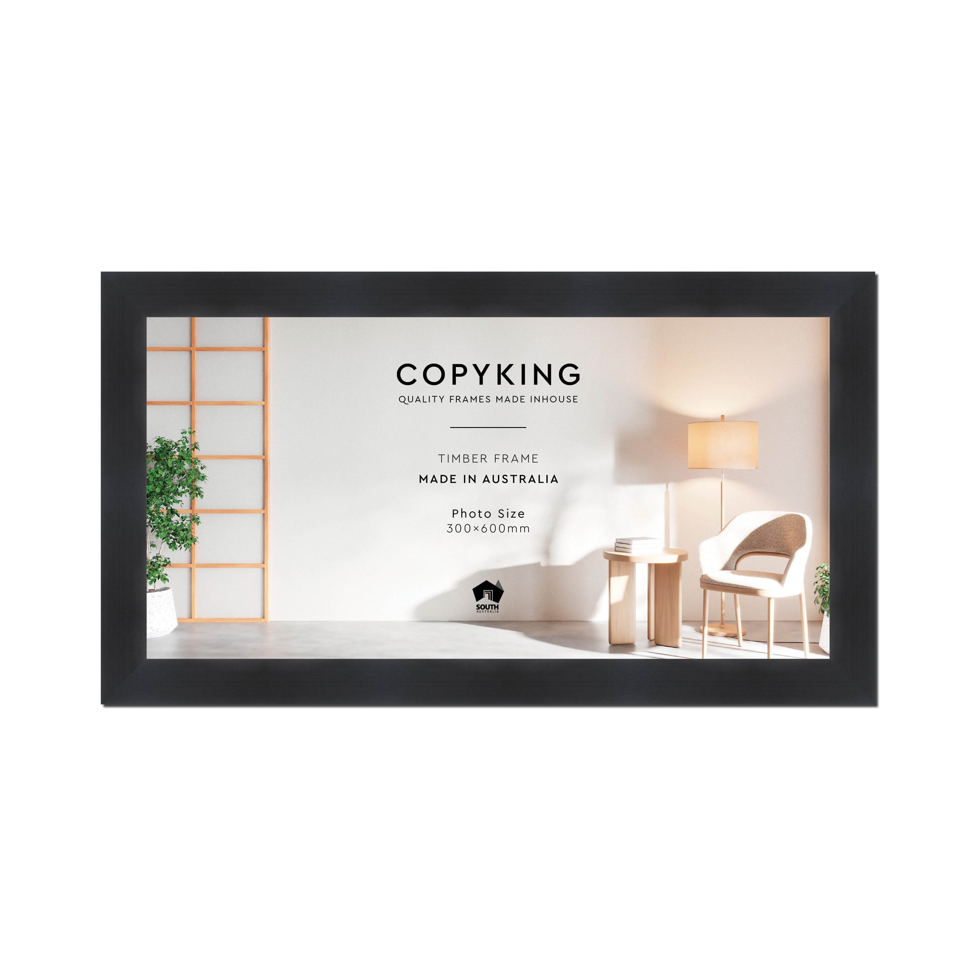 Grove Black 40mm Wood Panoramic Photo Frame - 30cm x 60cm