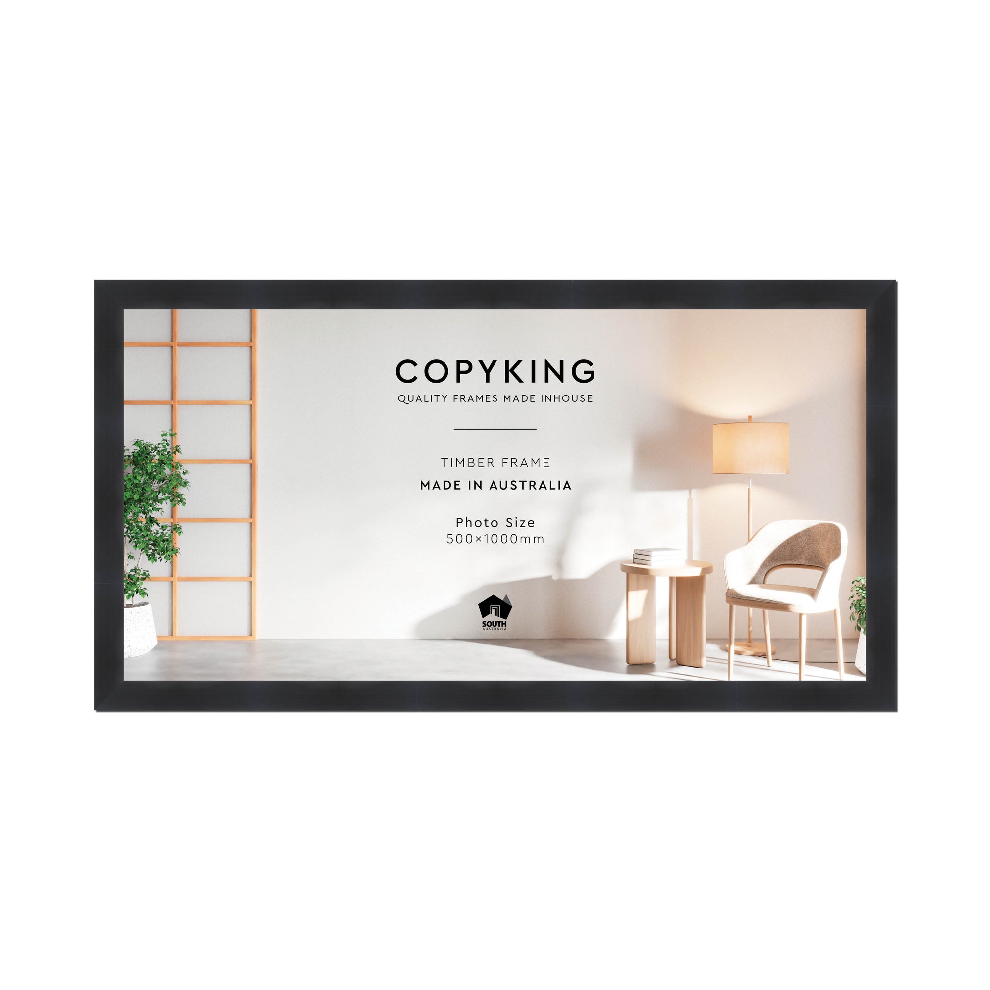 Grove Black 40mm Wood Panoramic Photo Frame - 50cm x 100cm