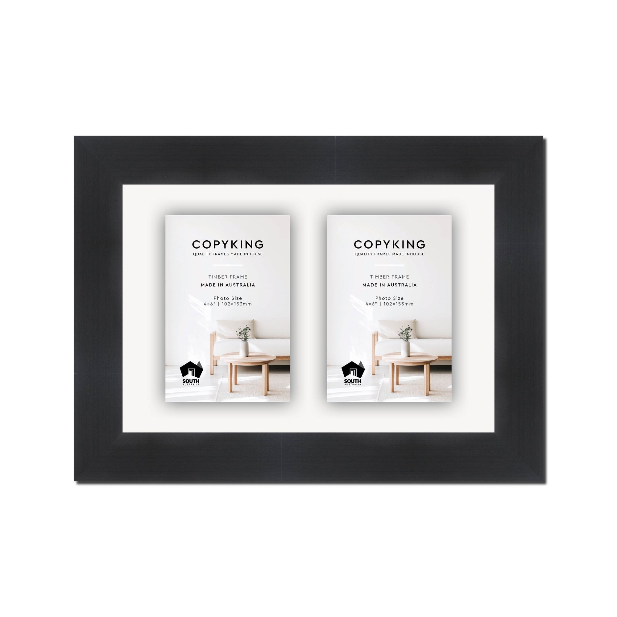 Grove Black 40mm Wood Collage Photo Frame - 8" x 12" - 2 Photos (4" x 6")