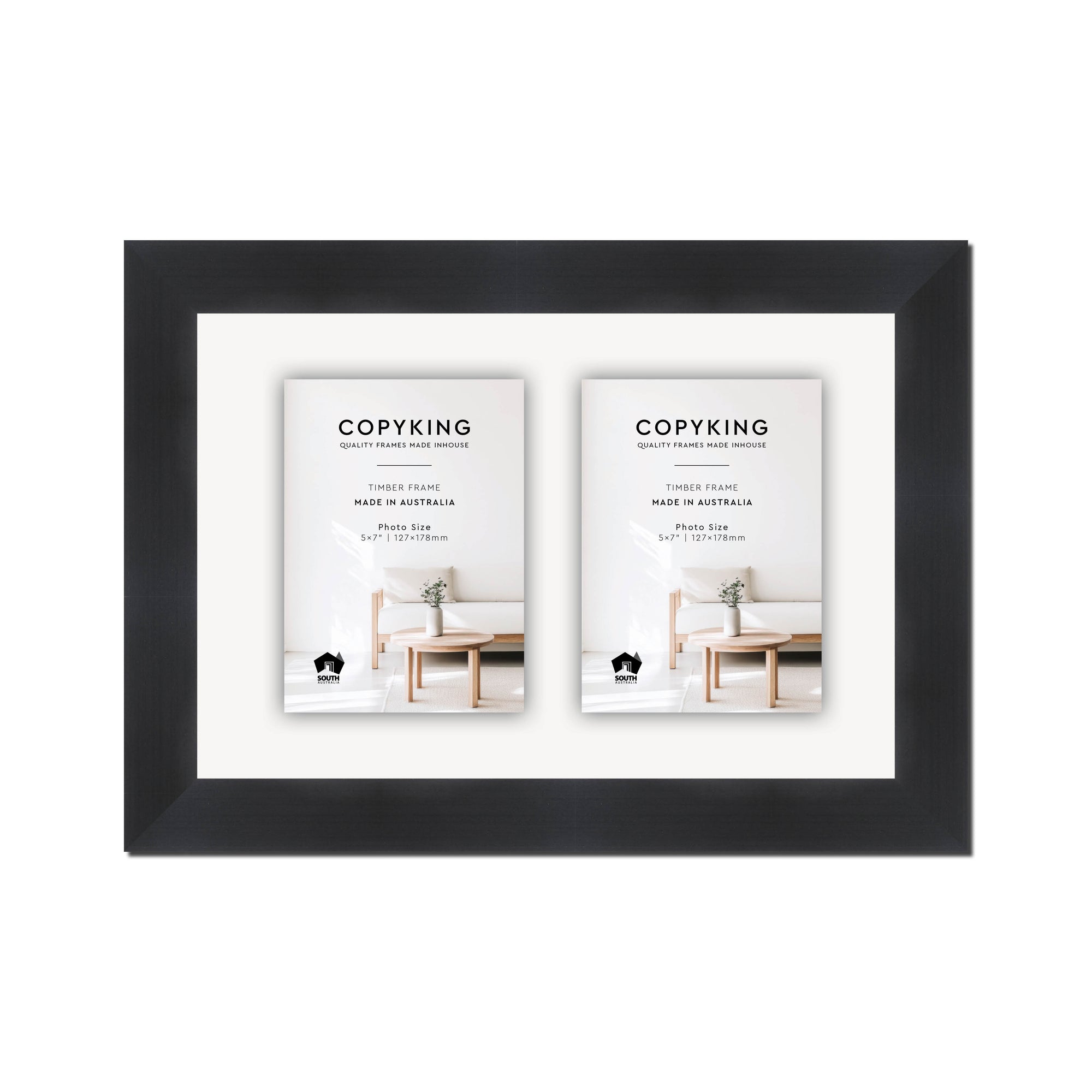 Grove Black 40mm Wood Collage Photo Frame - 10" x 15" - 2 Photos (5" x 7")