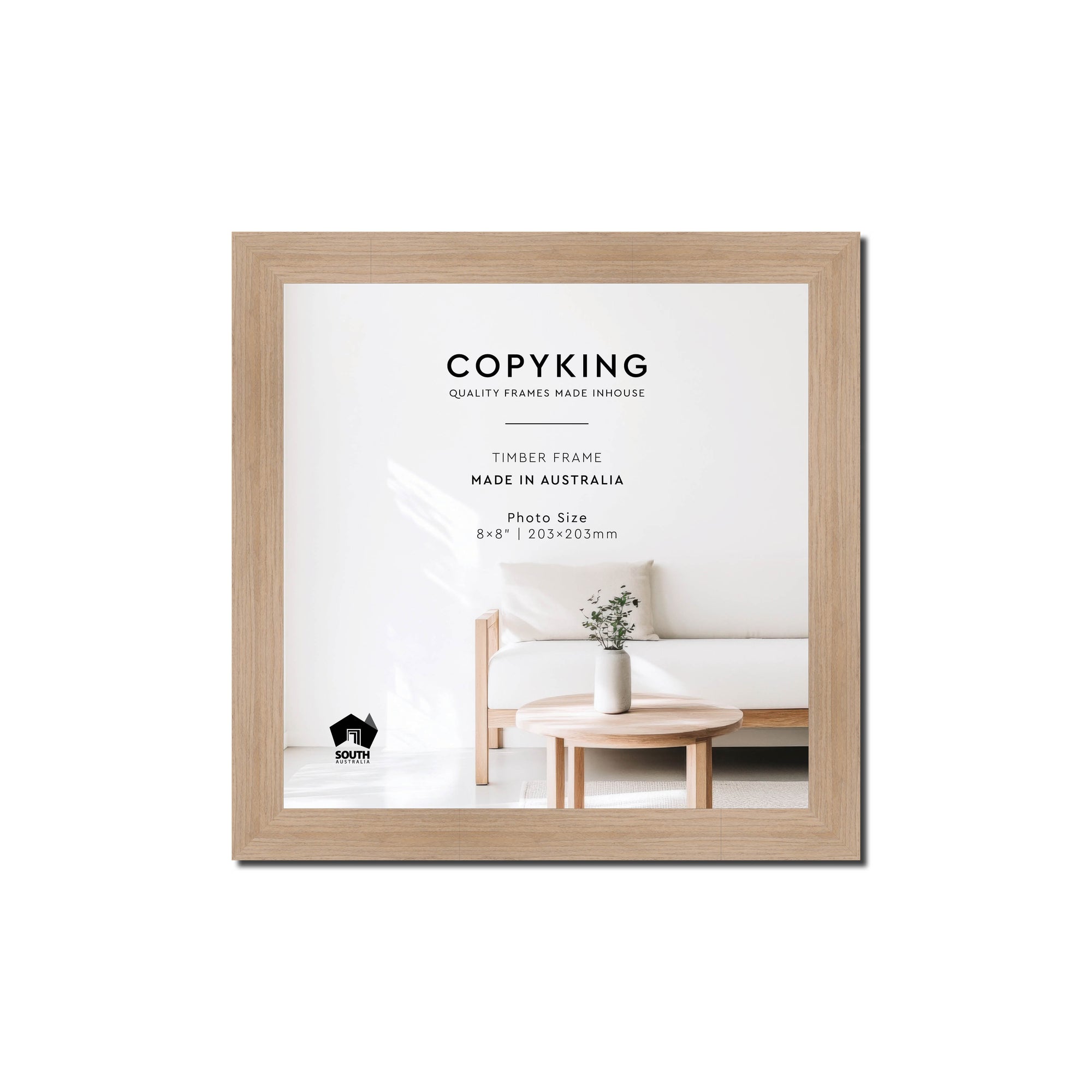Grove Camel 20mm Wood Square Photo Frame - 8" x 8" (203mm x 203mm)