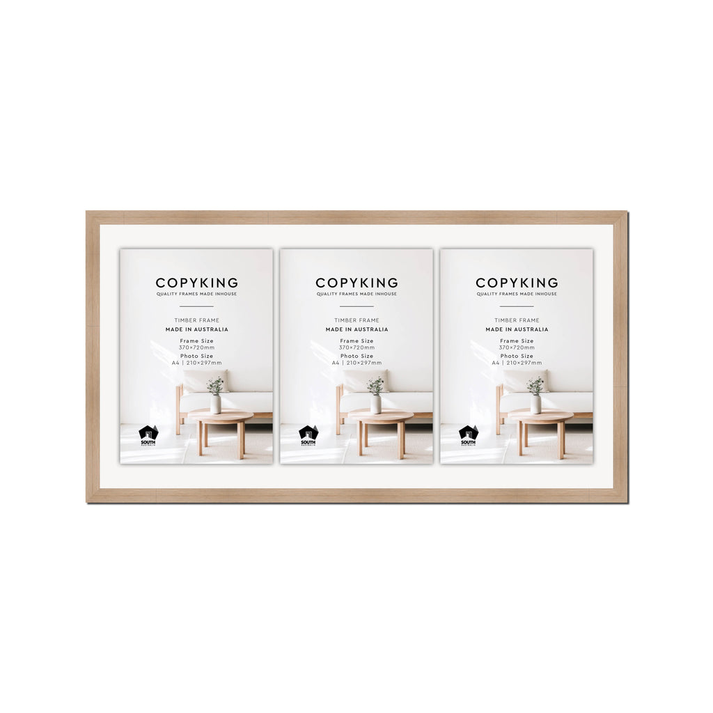 Grove Camel 20mm Wood Certificate Frame - 370mm x 720mm - 3 Certificates (A4)