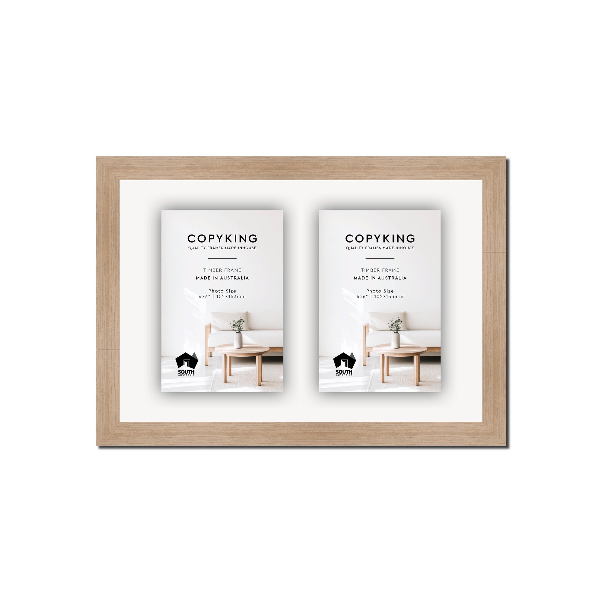Grove Camel 20mm Wood Collage Photo Frame - 8" x 12" - 2 Photos (4" x 6")
