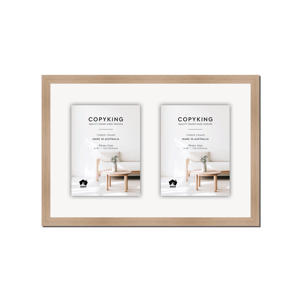 Grove Camel 20mm Wood Collage Photo Frame - 12" x 18" - 2 Photos (6" x 8")