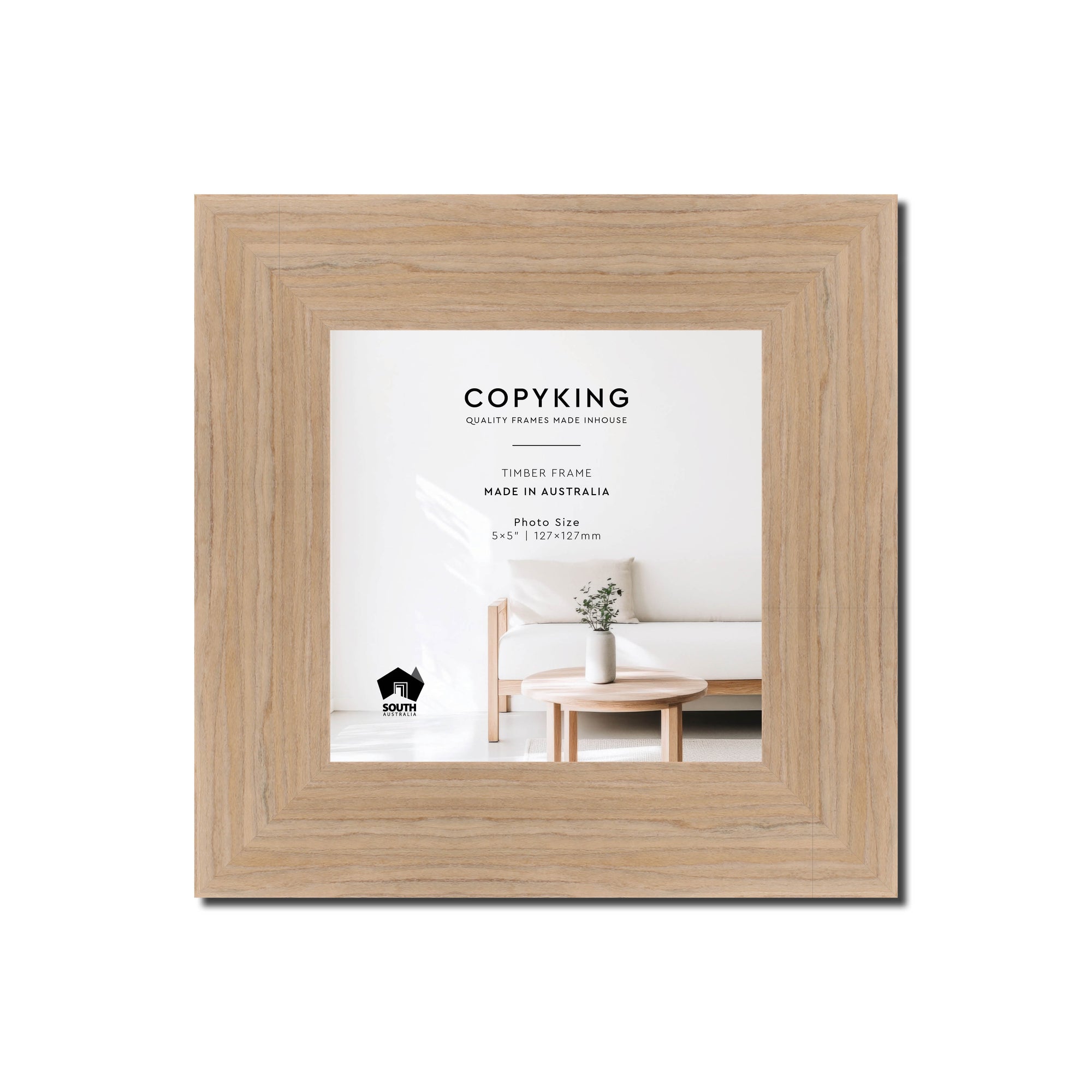 Grove Camel 40mm Wood Square Photo Frame - 5" x 5" (127mm x 127mm)