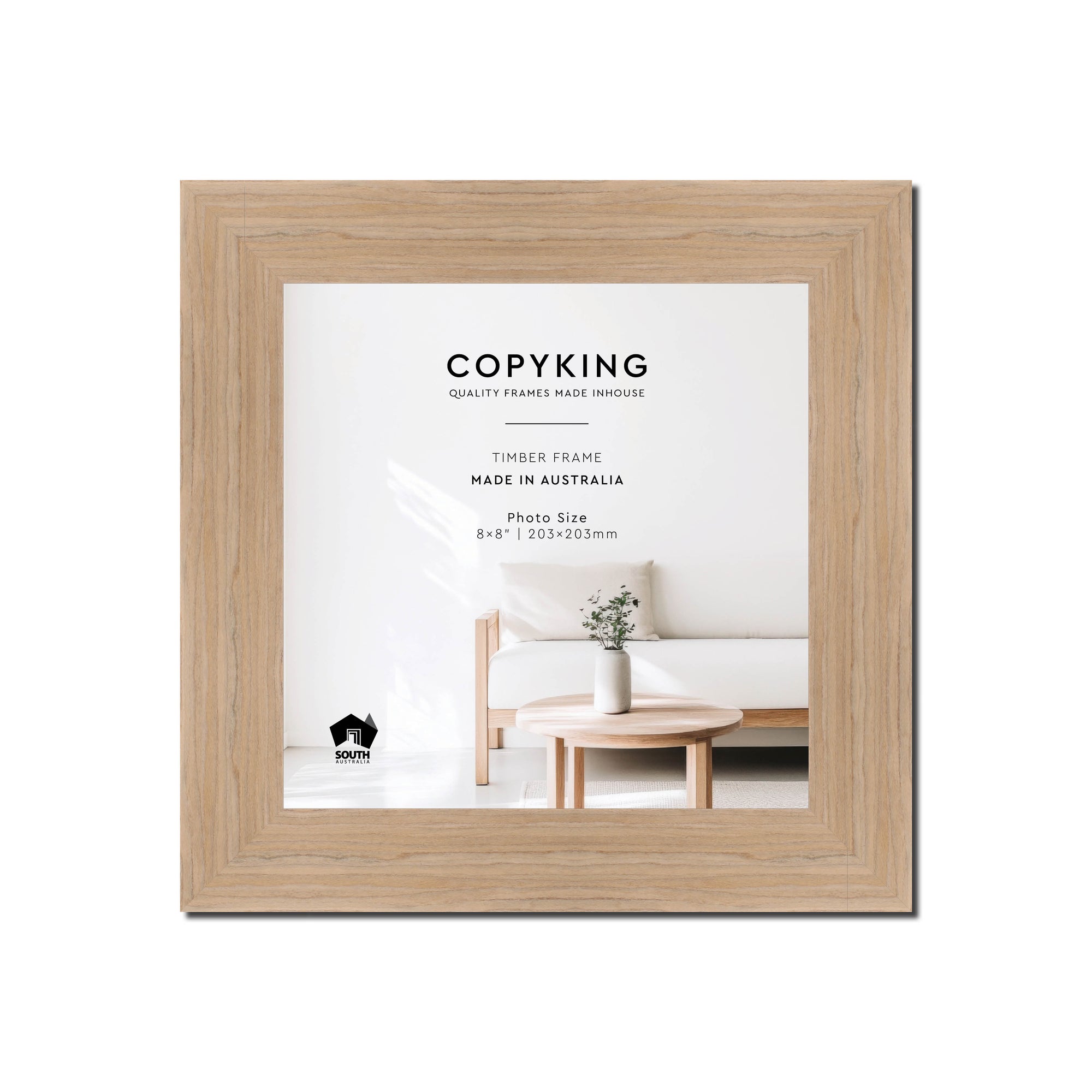Grove Camel 40mm Wood Square Photo Frame - 8" x 8" (203mm x 203mm)