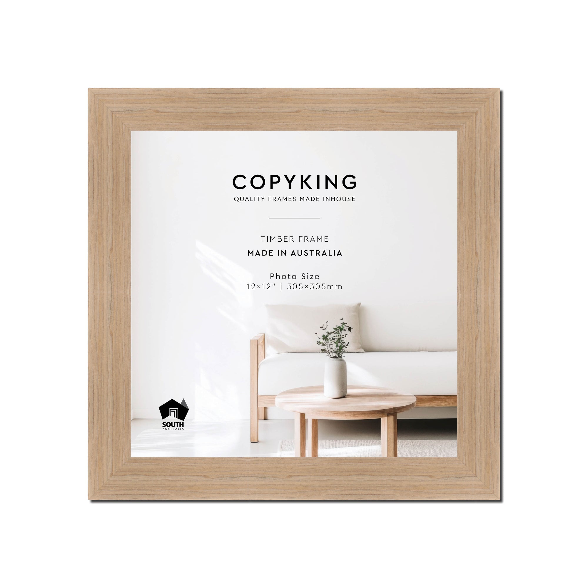 Grove Camel 40mm Wood Square Photo Frame - 12" x 12" (305mm x 305mm)