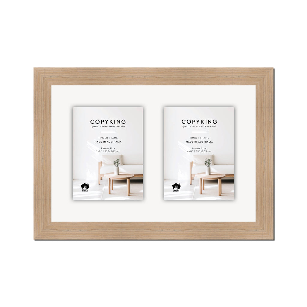 Grove Camel 40mm Wood Collage Photo Frame - 12" x 18" - 2 Photos (6" x 8")