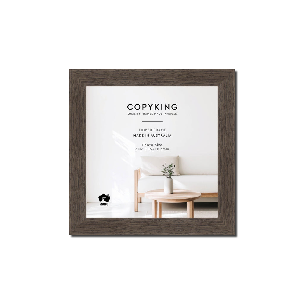 Grove Chocolate 20mm Wood Square Photo Frame - 6" x 6" (153mm x 153mm)