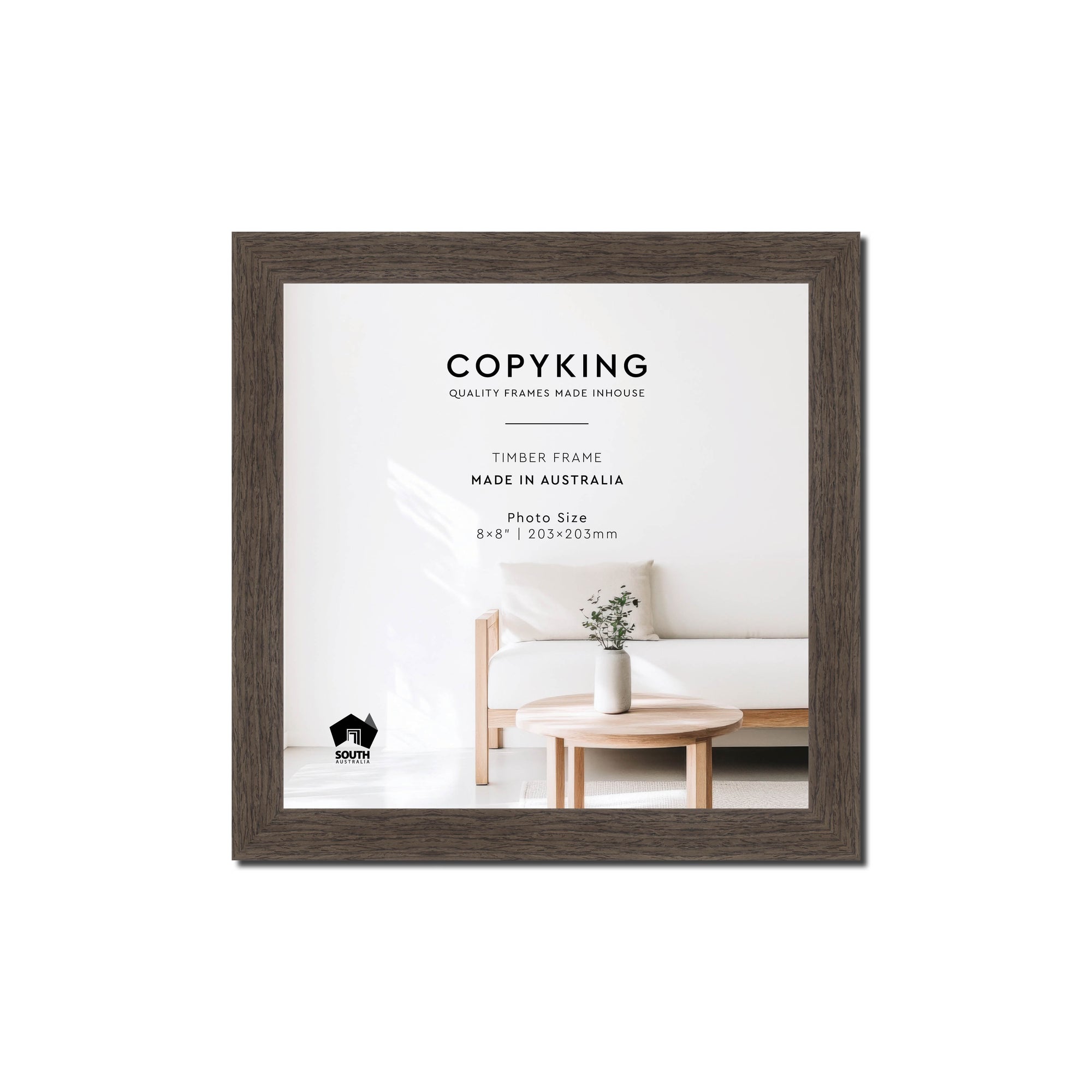 Grove Chocolate 20mm Wood Square Photo Frame - 8" x 8" (203mm x 203mm)
