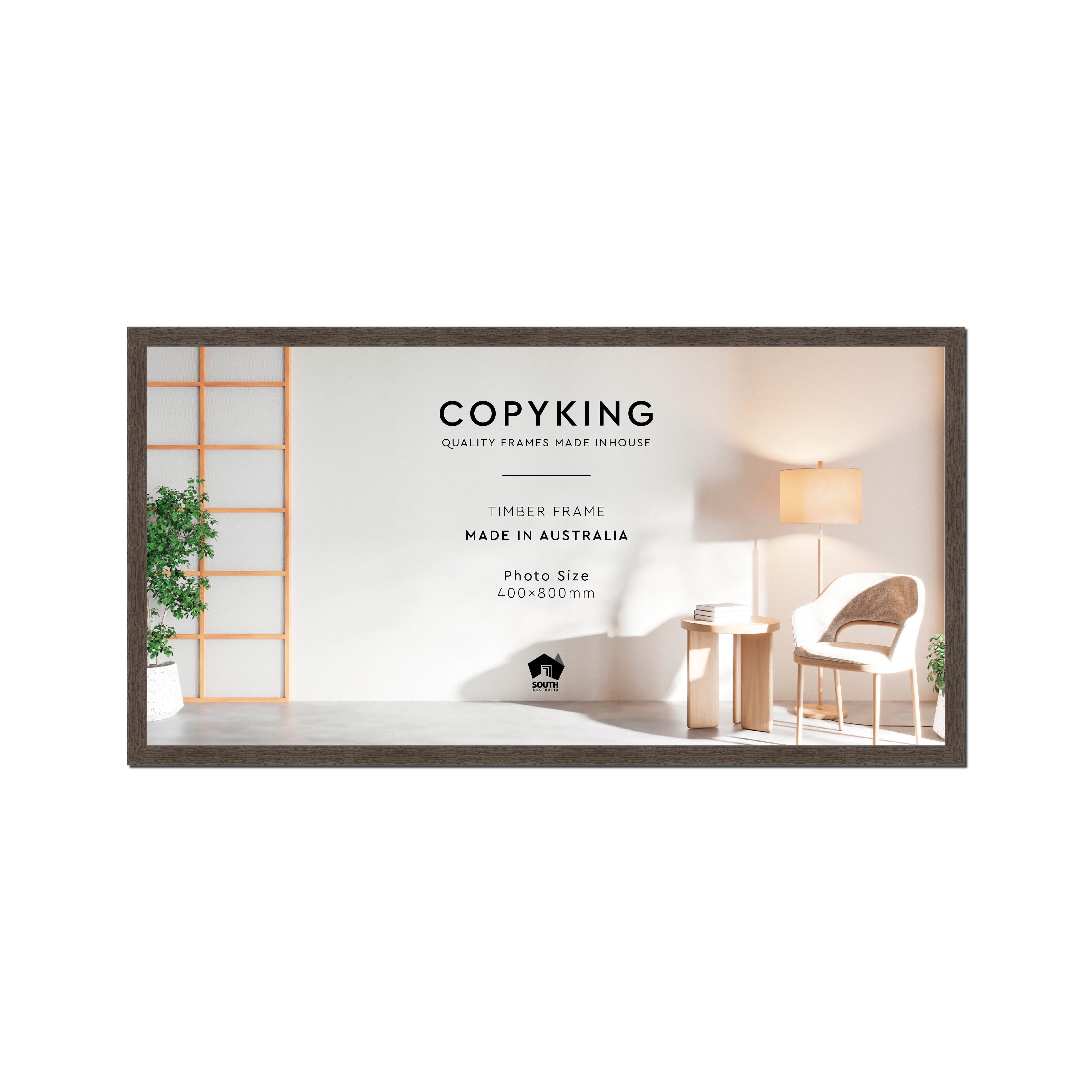 Grove Chocolate 20mm Wood Panoramic Photo Frame - 40cm x 80cm – Copyking