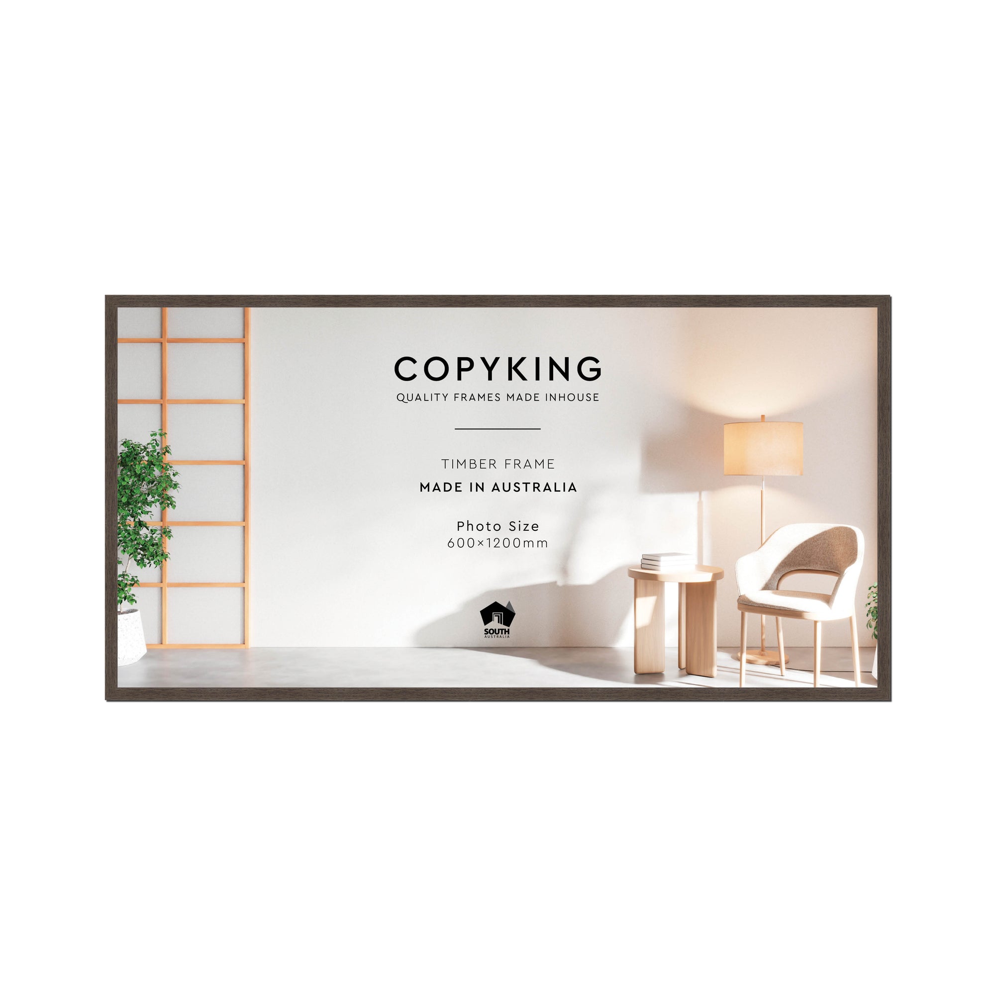 Grove Chocolate 20mm Wood Panoramic Photo Frame - 60cm x 120cm