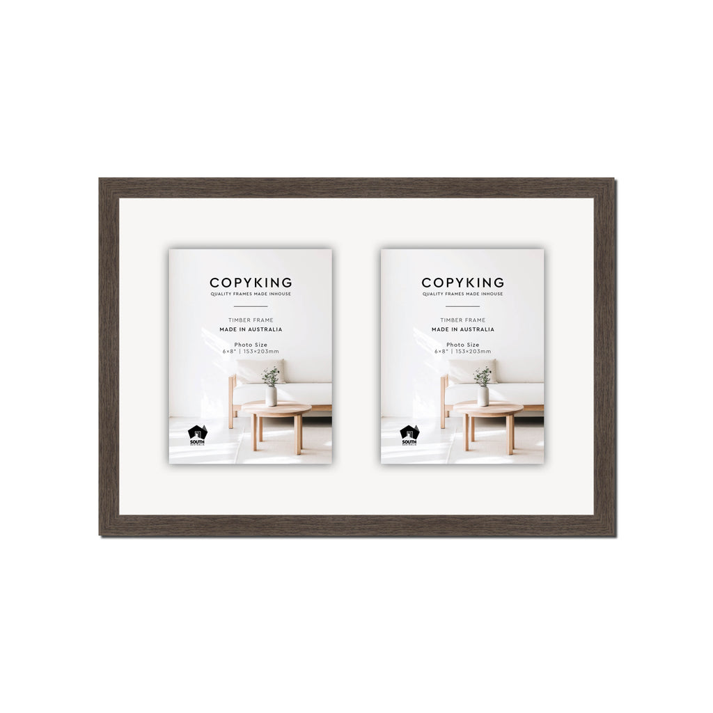 Grove Chocolate 20mm Wood Collage Photo Frame - 12" x 18" - 2 Photos (6" x 8")