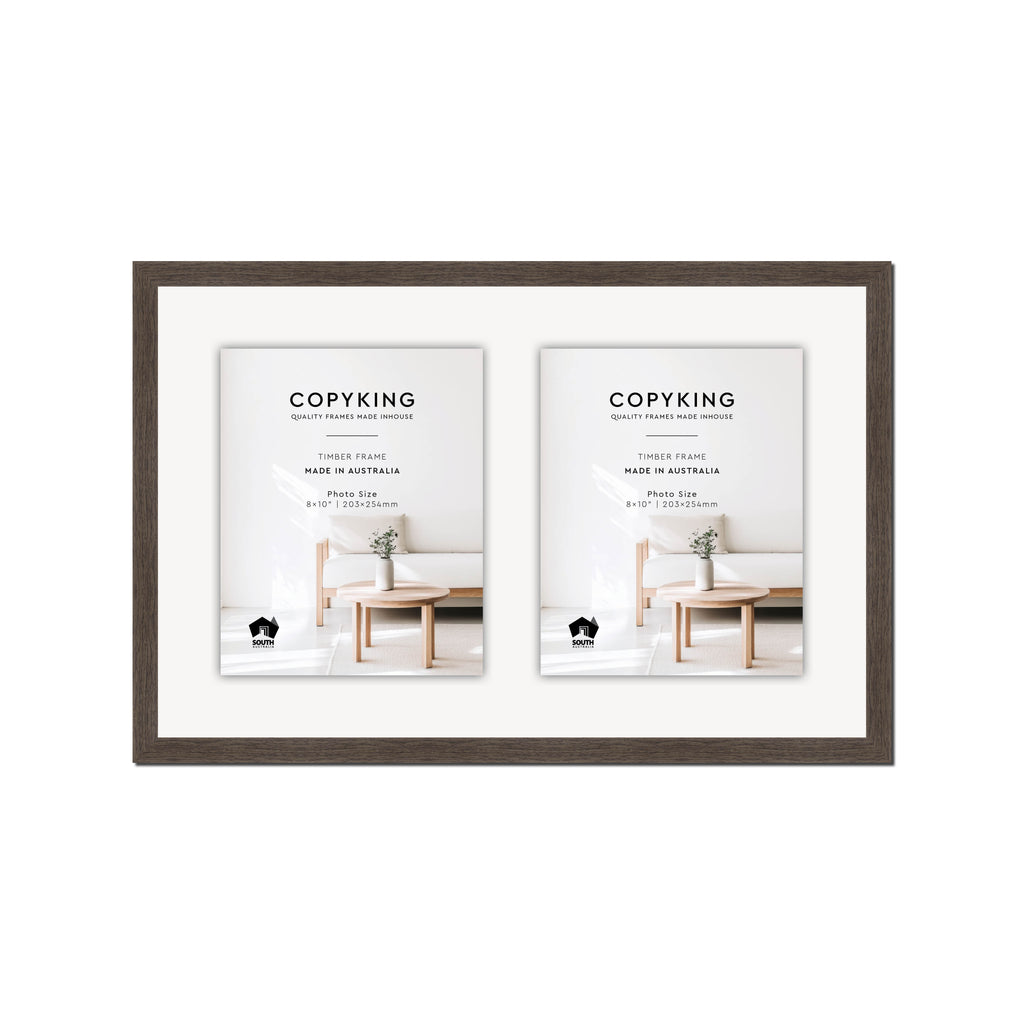 Grove Chocolate 20mm Wood Collage Photo Frame - 14" x 22" - 2 Photos (8" x 10")