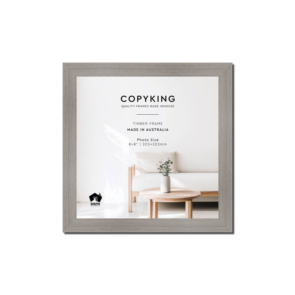 Grove Grey 20mm Wood Square Photo Frame - 8" x 8" (203mm x 203mm)