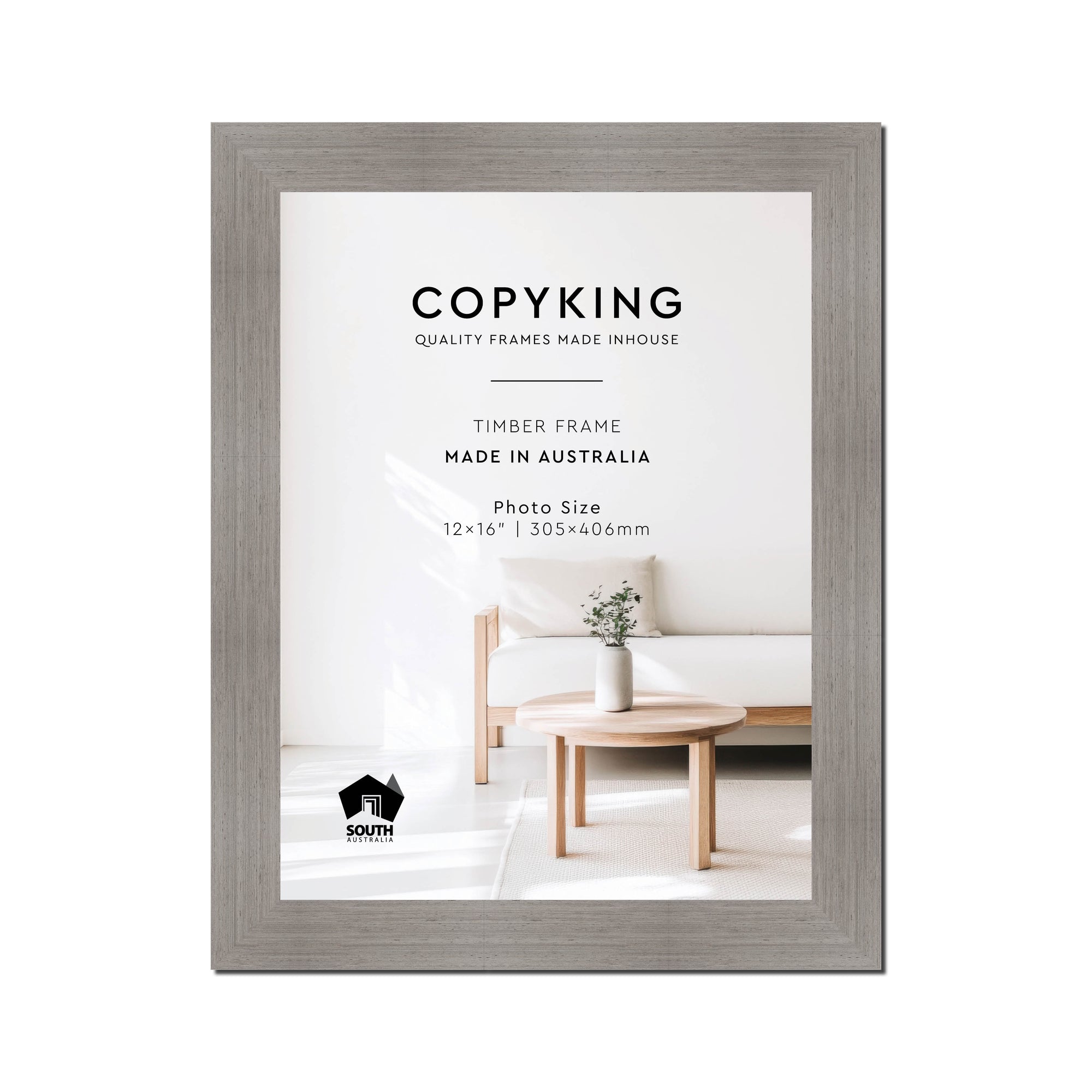 Grove Grey 40mm Wood Photo Frame - 12" x 16" (305mm x 406mm)
