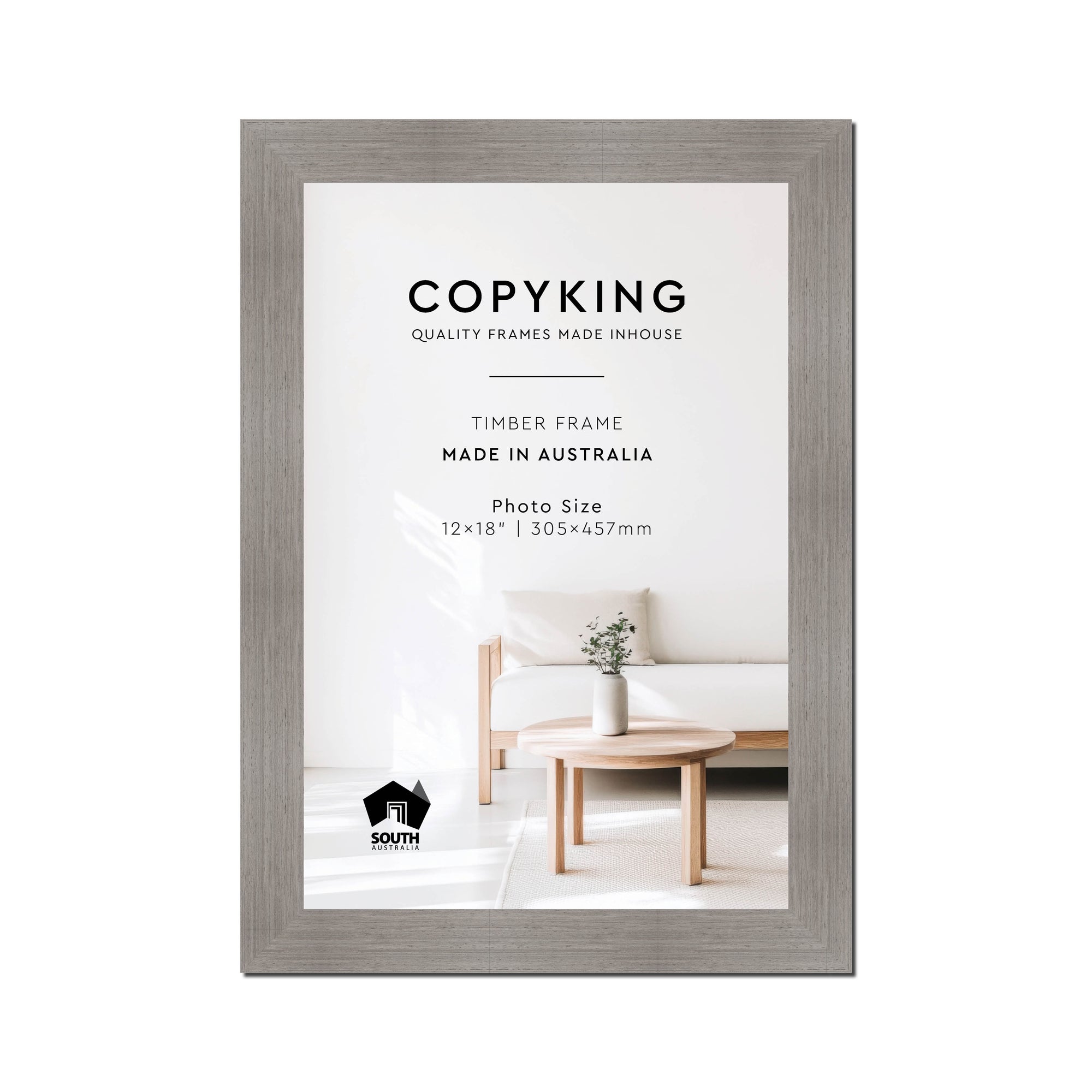 Grove Grey 40mm Wood Photo Frame - 12" x 18" (305mm x 457mm)
