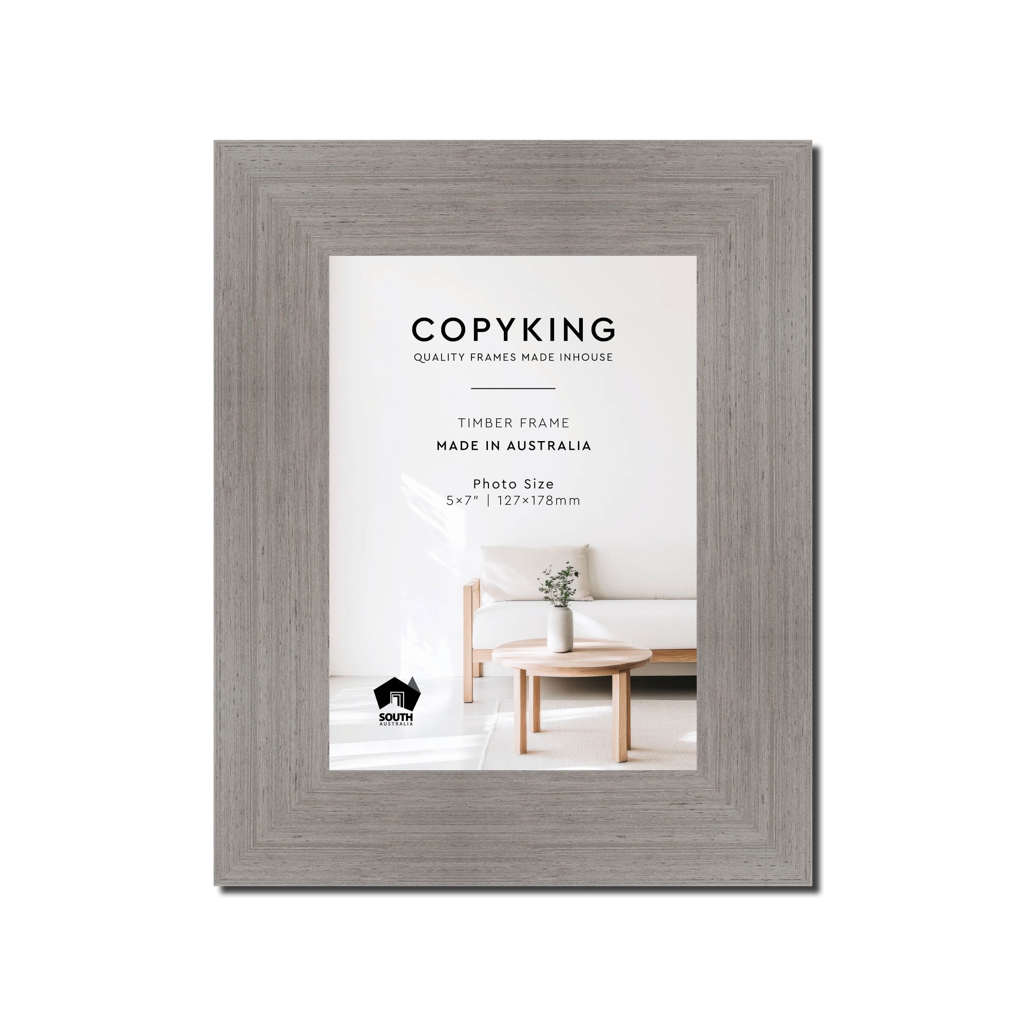 Grove Grey 40mm Wood Photo Frame - 5" x 7" (127mm x 178mm)